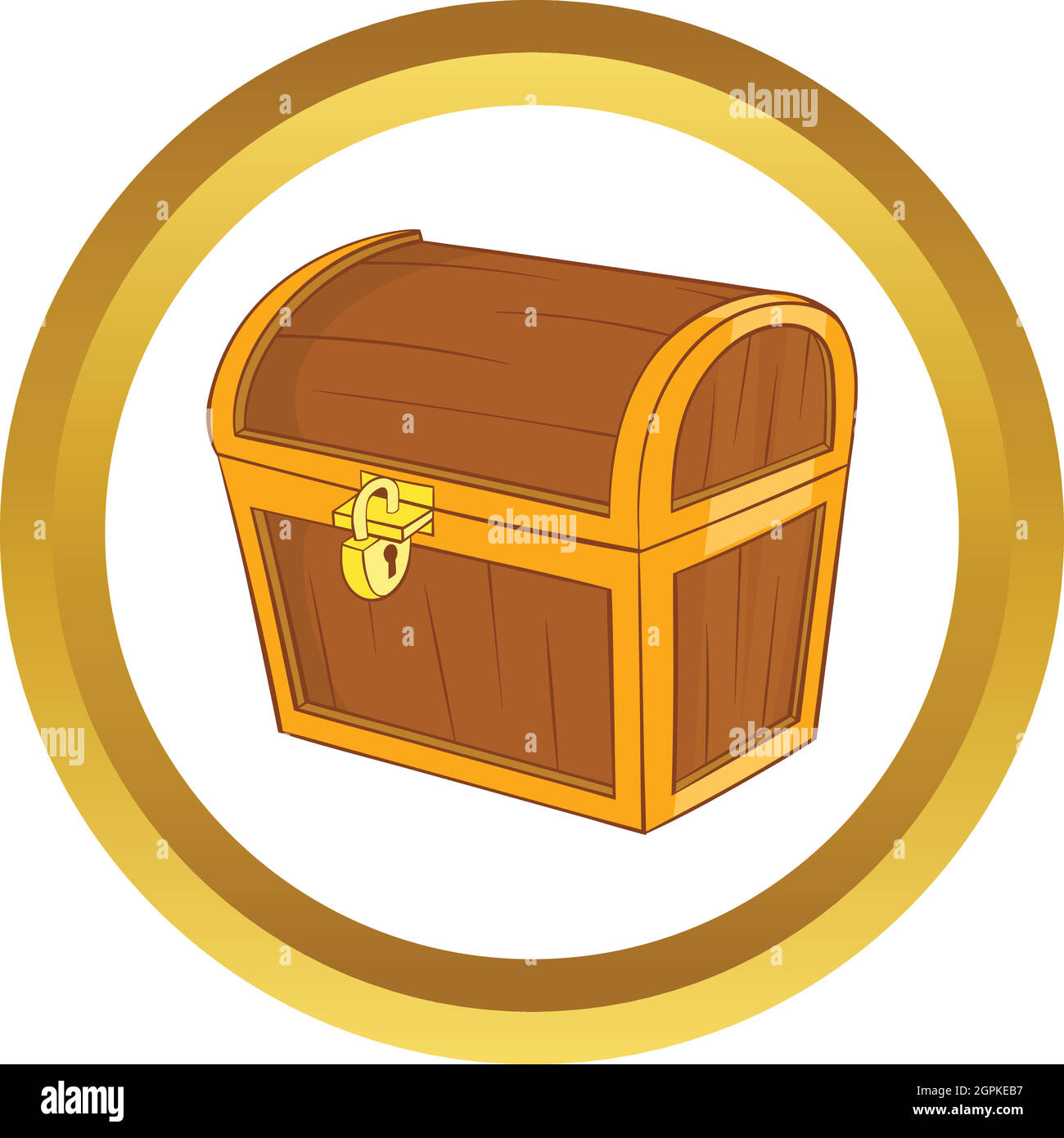 Wooden dower chest vector icon Stock Vector