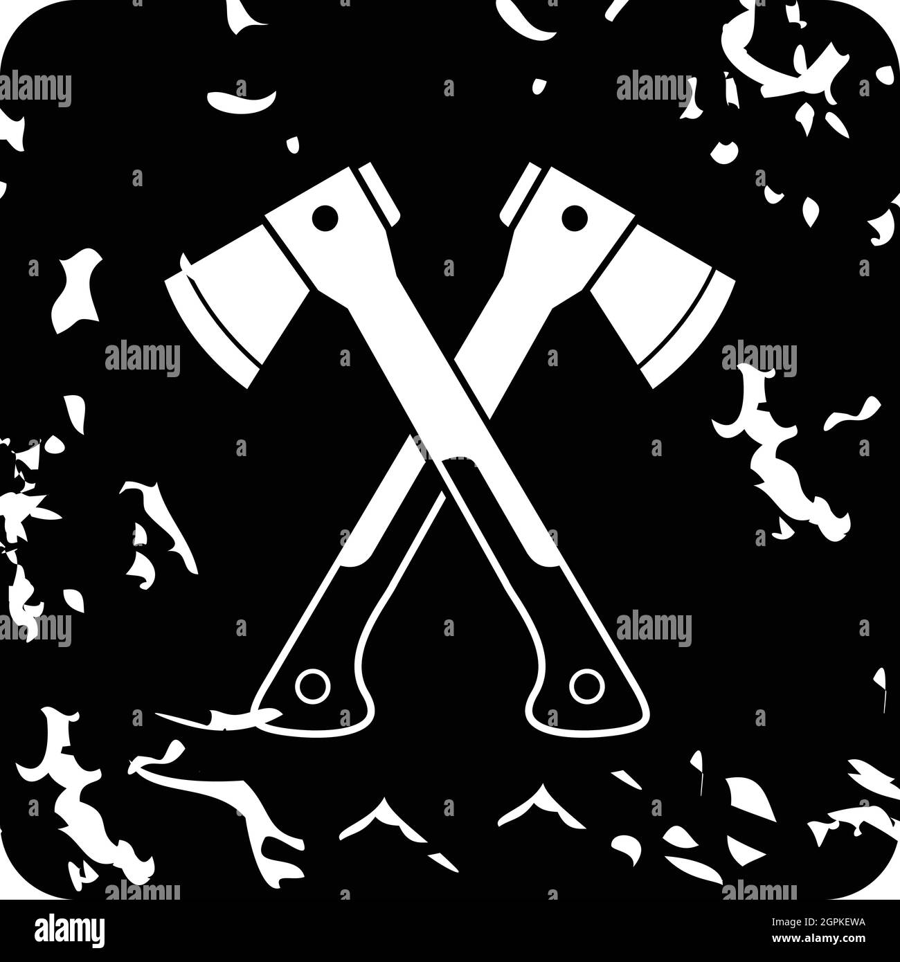 Two crossed axes icon, grunge style Stock Vector Image & Art Alamy