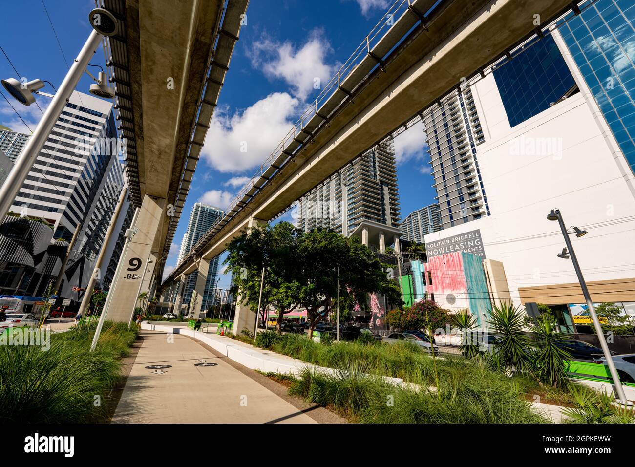 Brickell, FL, USA - September 26, 2021: Photo of the new Underline Brickell Miami Downtown Stock Photo