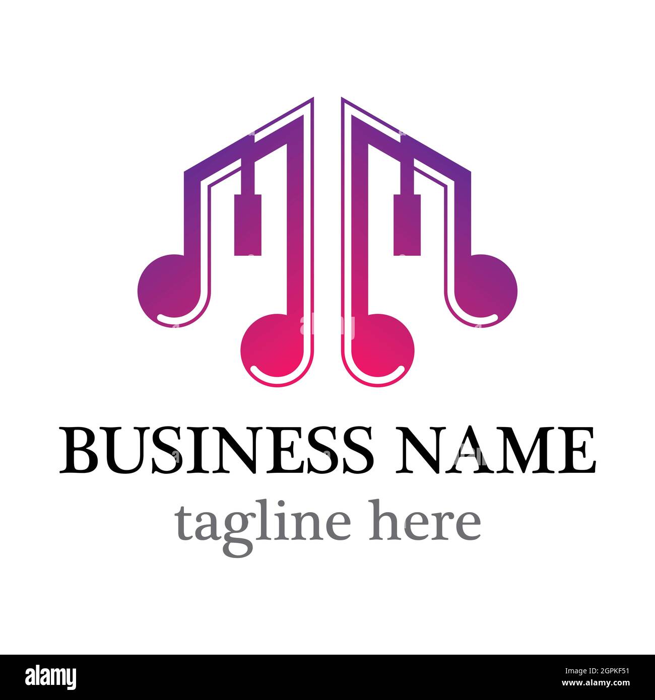 Music logo template vector icon design Stock Photo - Alamy