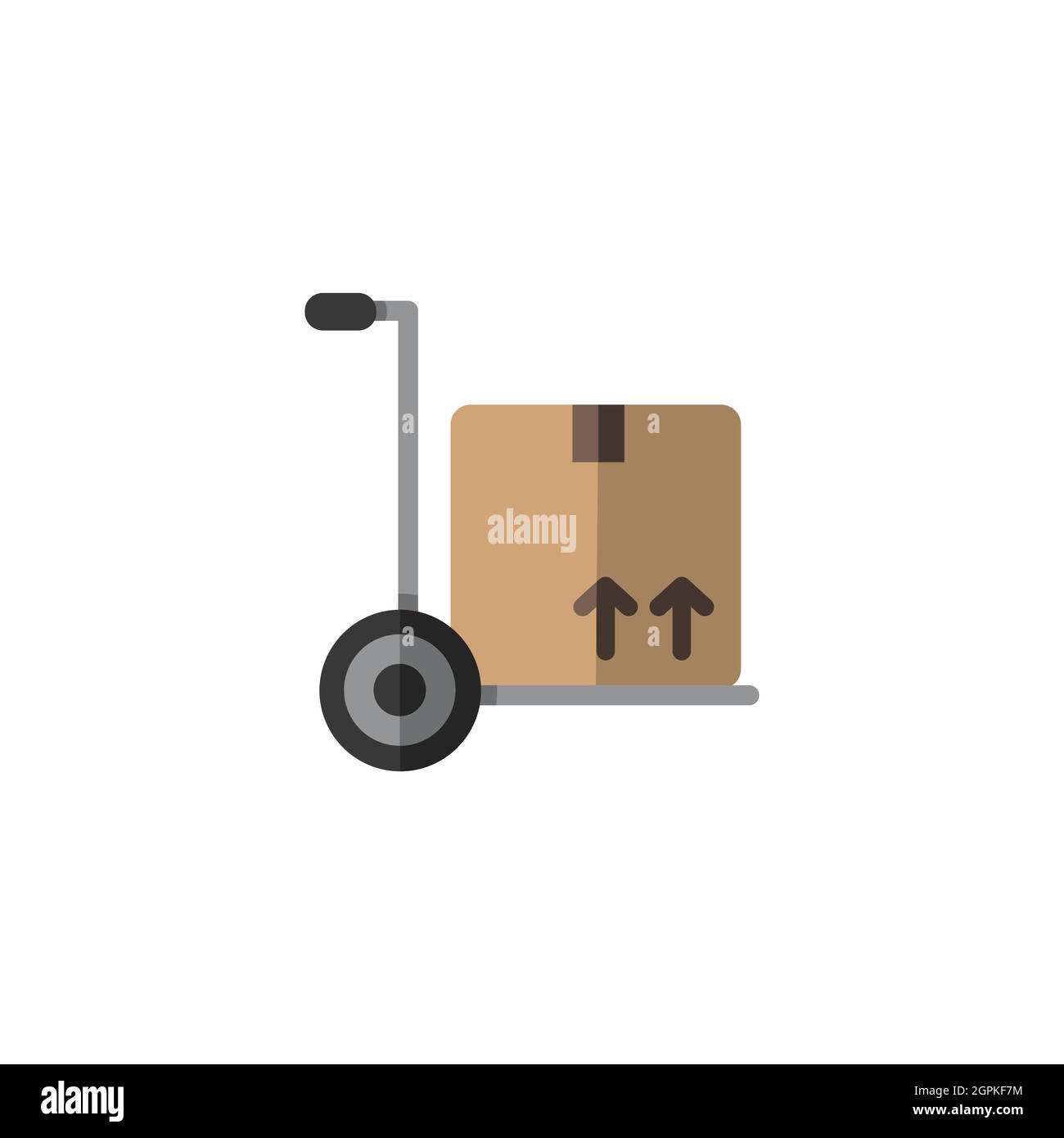 Delivery handcart. Shipping cart with box. Flat color icon. Commerce vector  illustration Stock Vector Image & Art - Alamy
