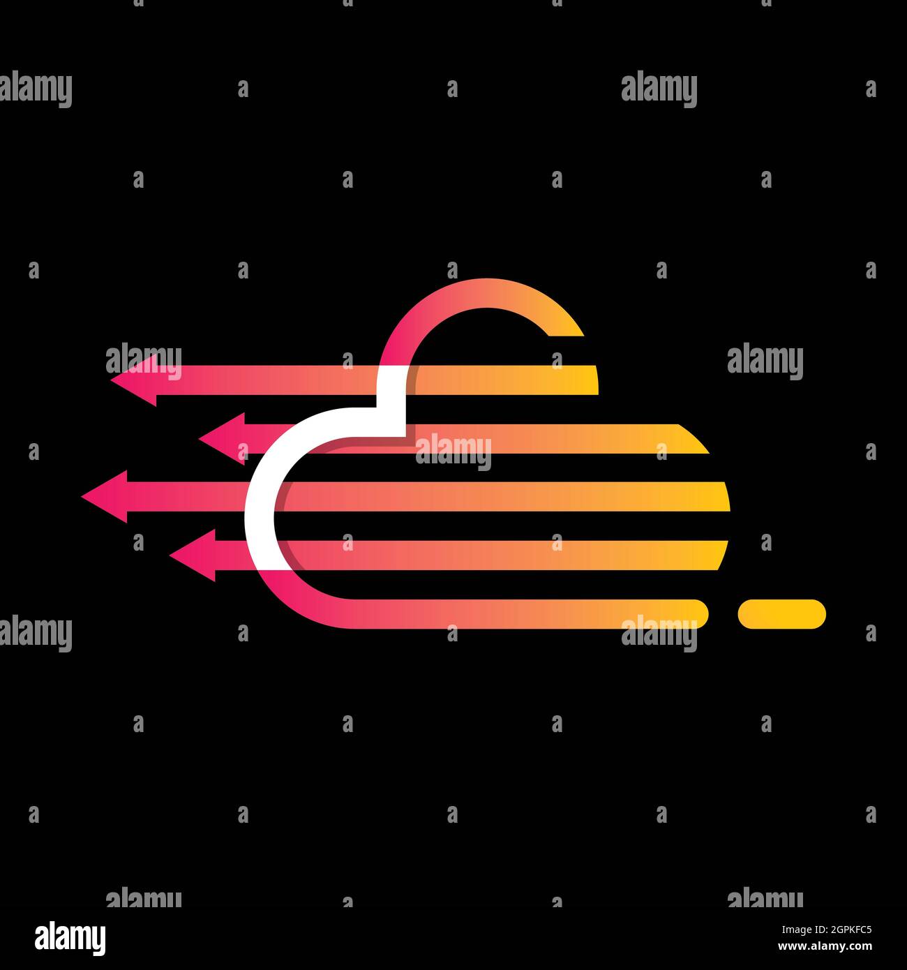Arrow cloud vector logo template design Stock Photo - Alamy