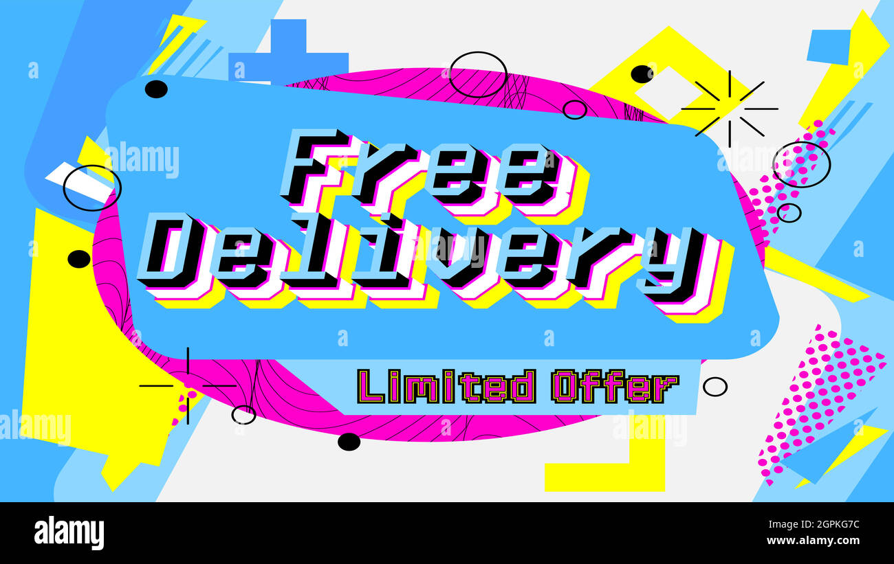 Free Delivery, Limited Offer - service banner template design Stock Vector