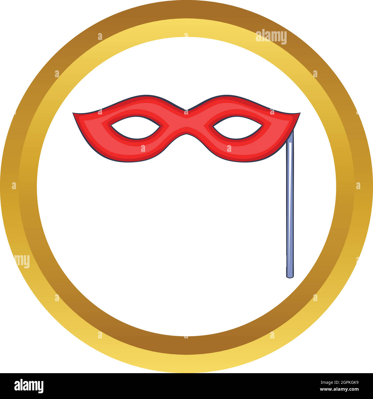 Red carnival mask vector icon Stock Vector