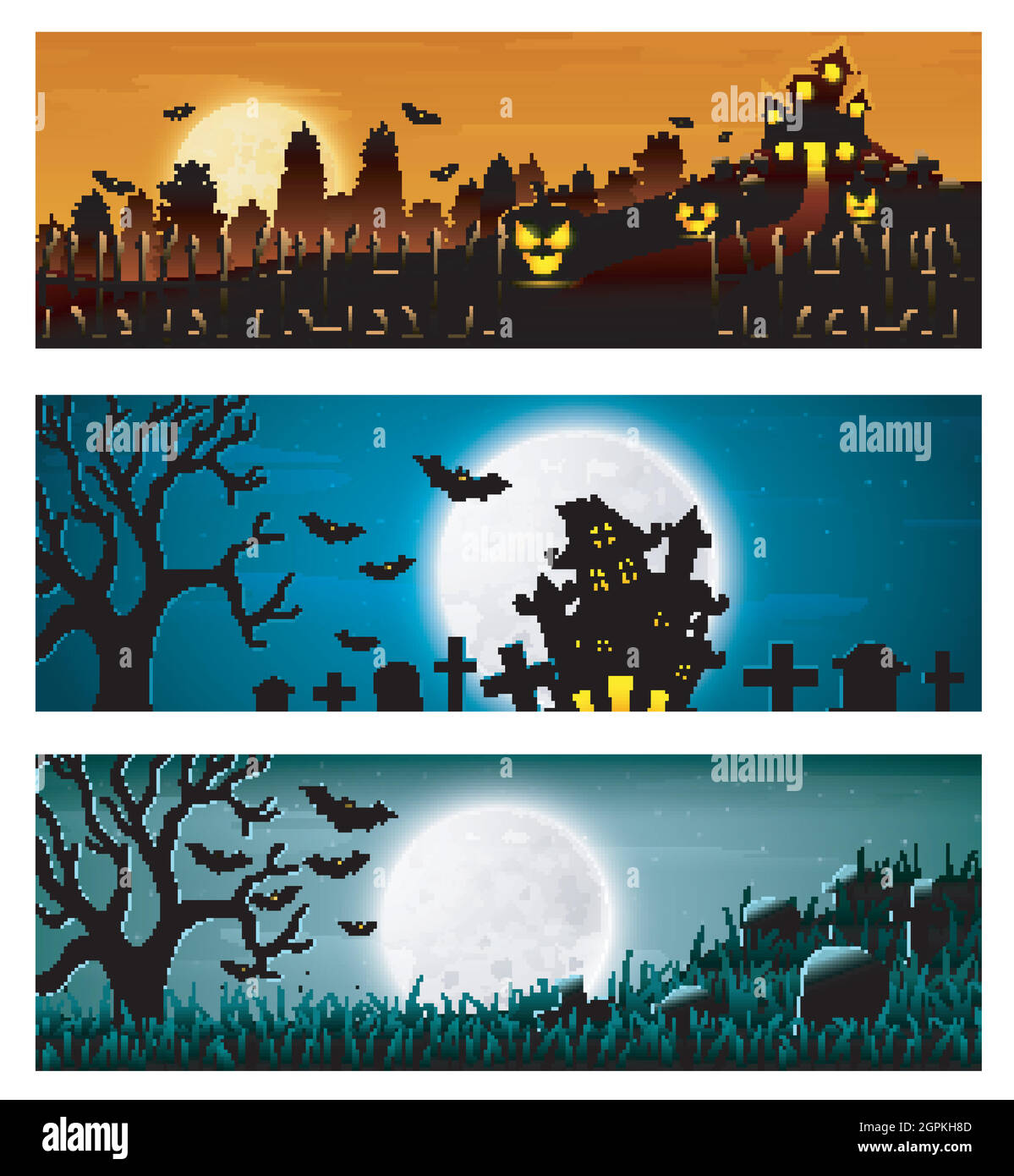 Horror banner Stock Vector Images - Alamy
