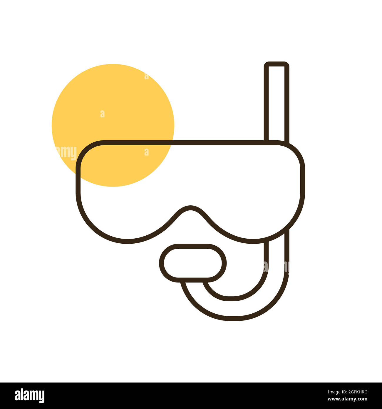 Diving mask with snorkel flat vector icon Stock Vector
