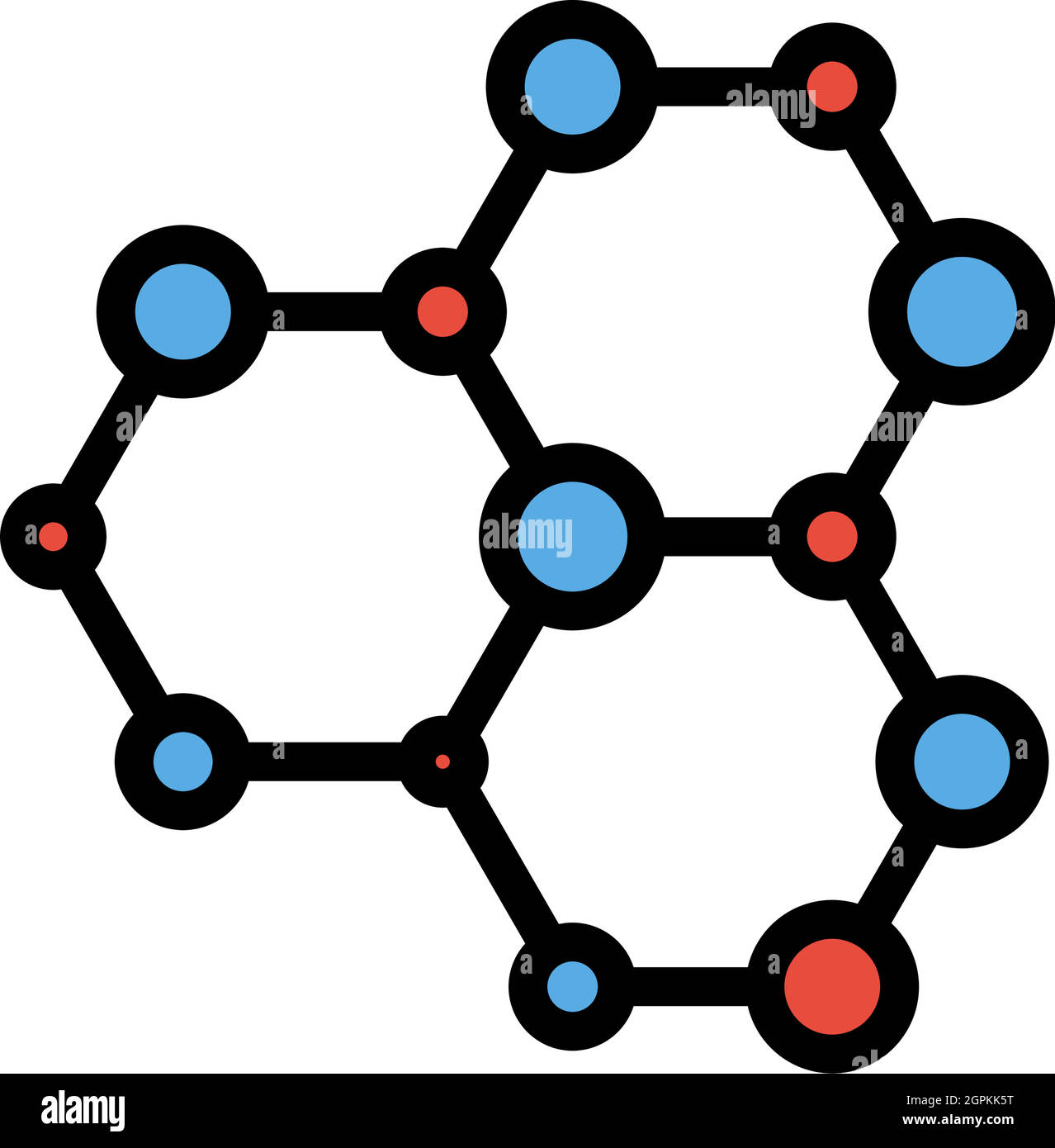 Icon Of Chemistry Hexa Connection Stock Vector