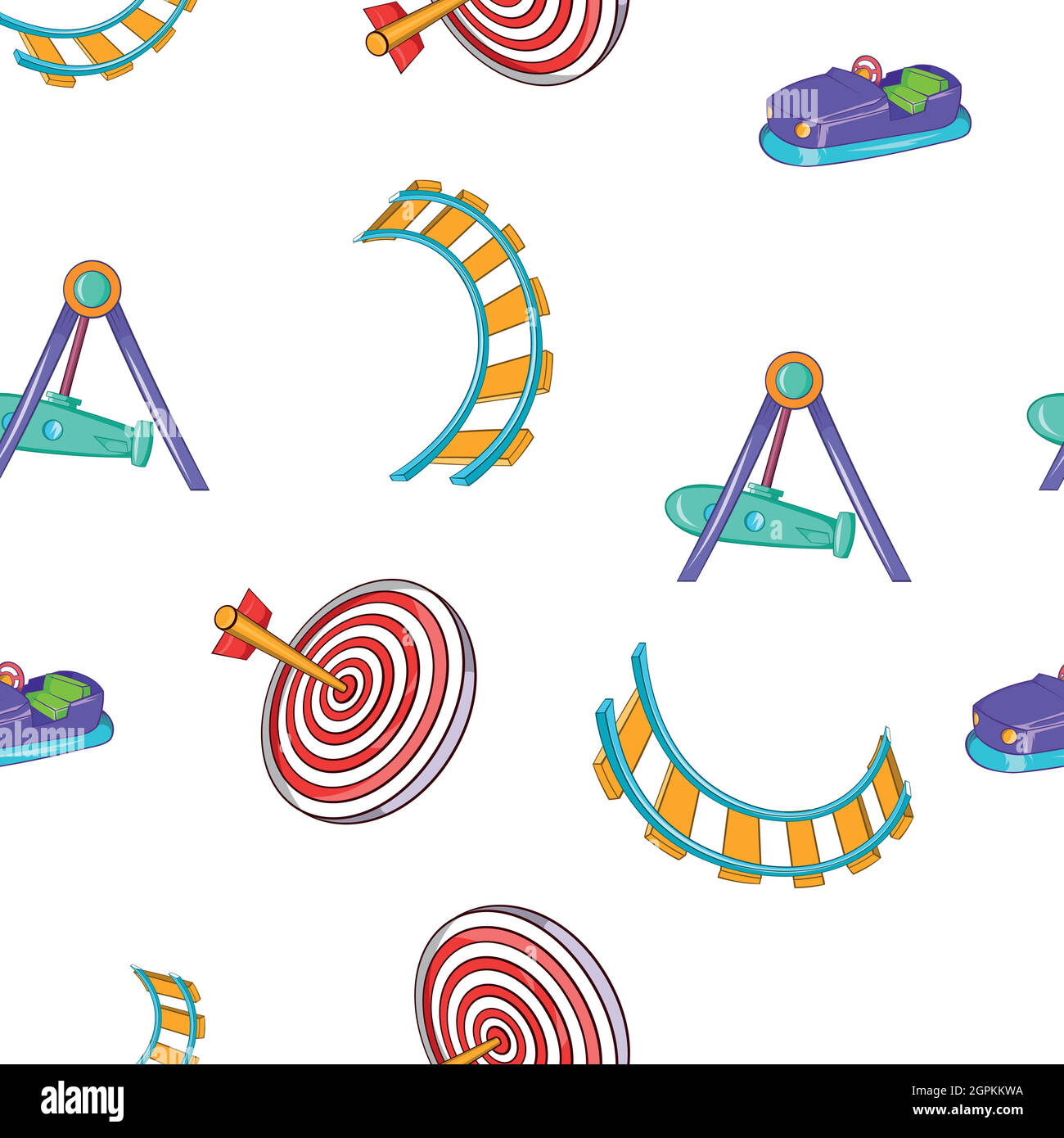 Children rides pattern, cartoon style Stock Vector