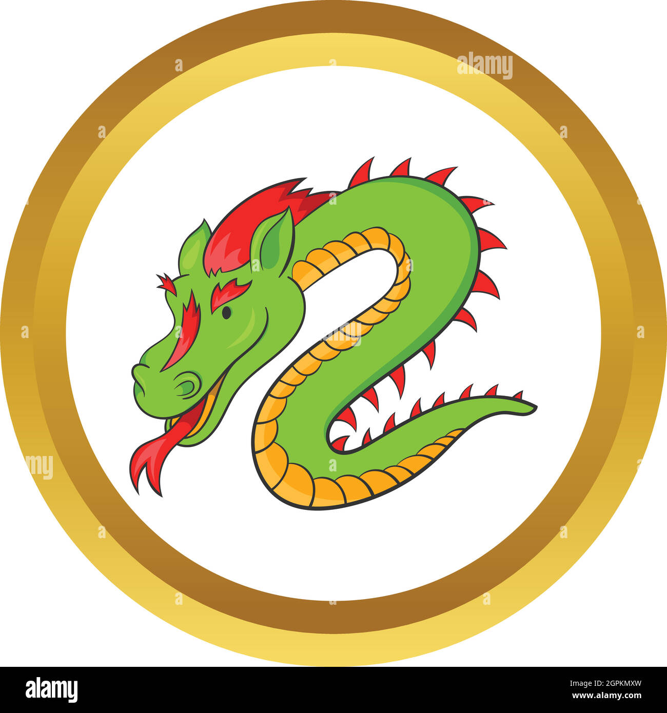 Green chinese dragon vector icon Stock Vector