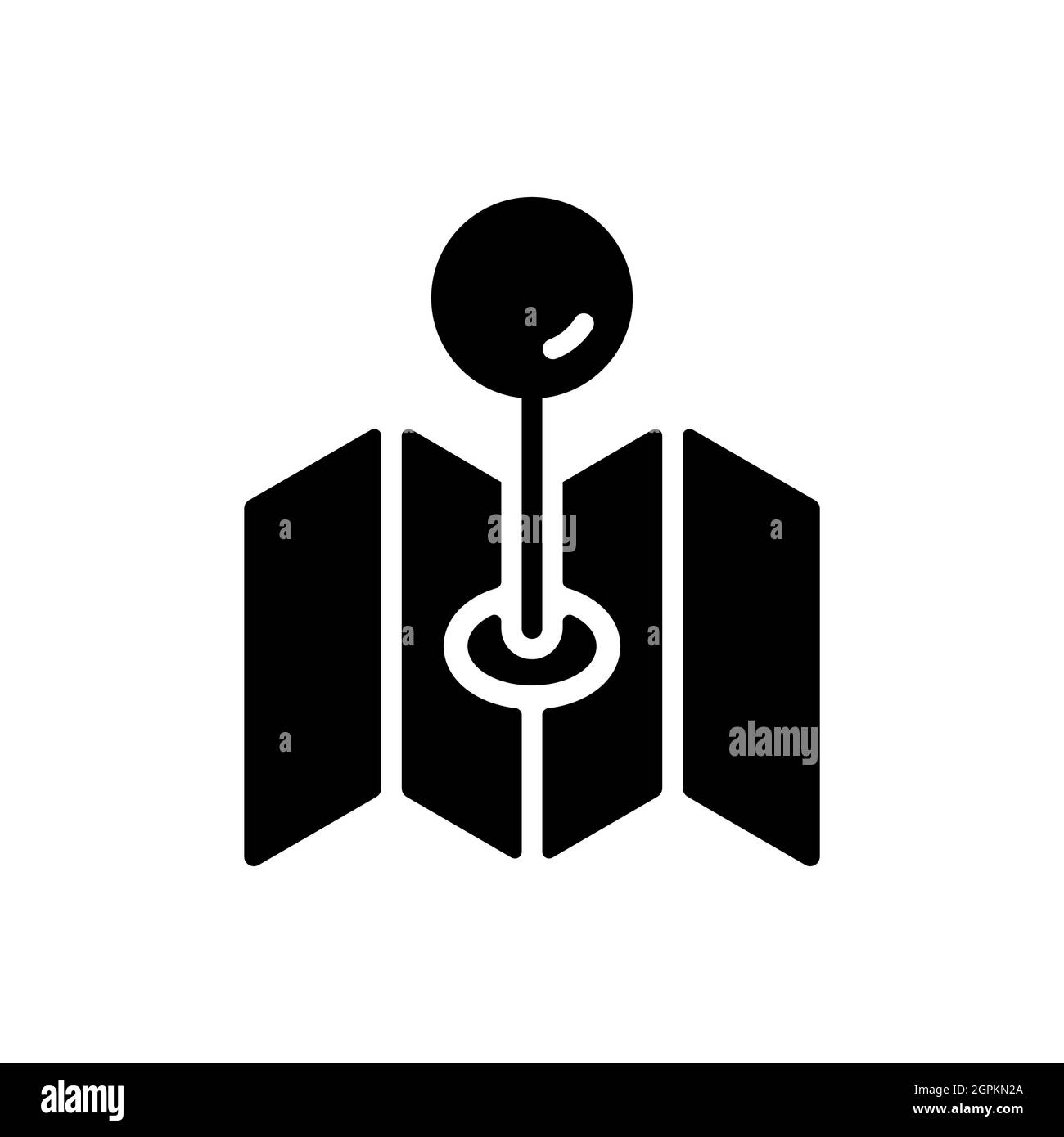 Map with pin, geo locate, pointer vector glyph icon Stock Vector Image ...