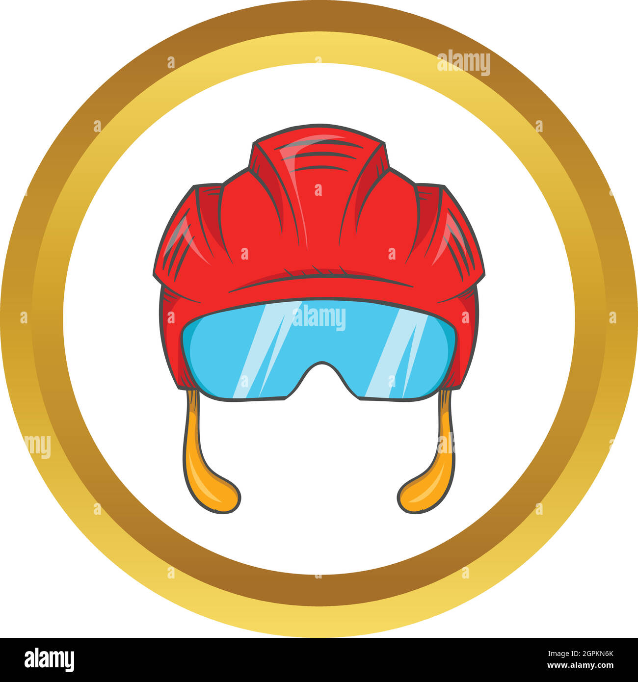 Red hockey helmet with glass visor vector icon Stock Vector Image & Art
