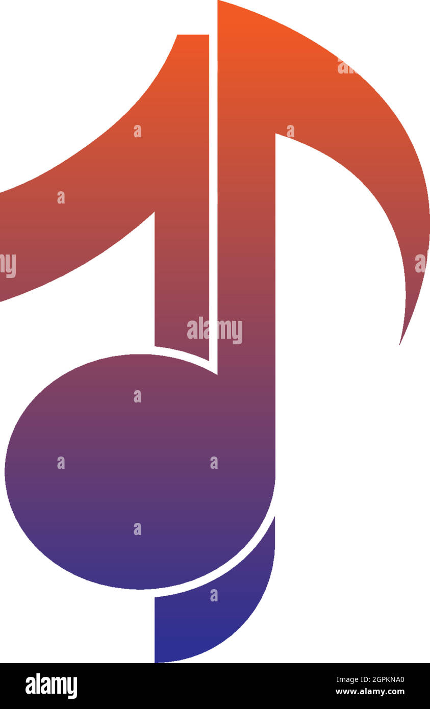 Number 1 logo icon with musical note design symbol template Stock ...