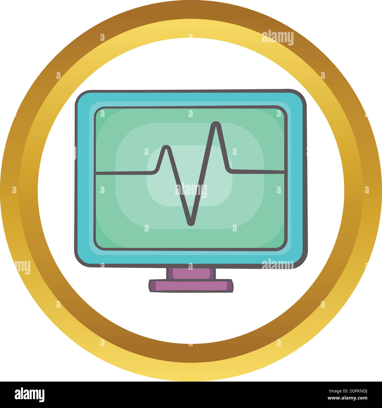 Electrocardiogram monitor vector icon Stock Vector