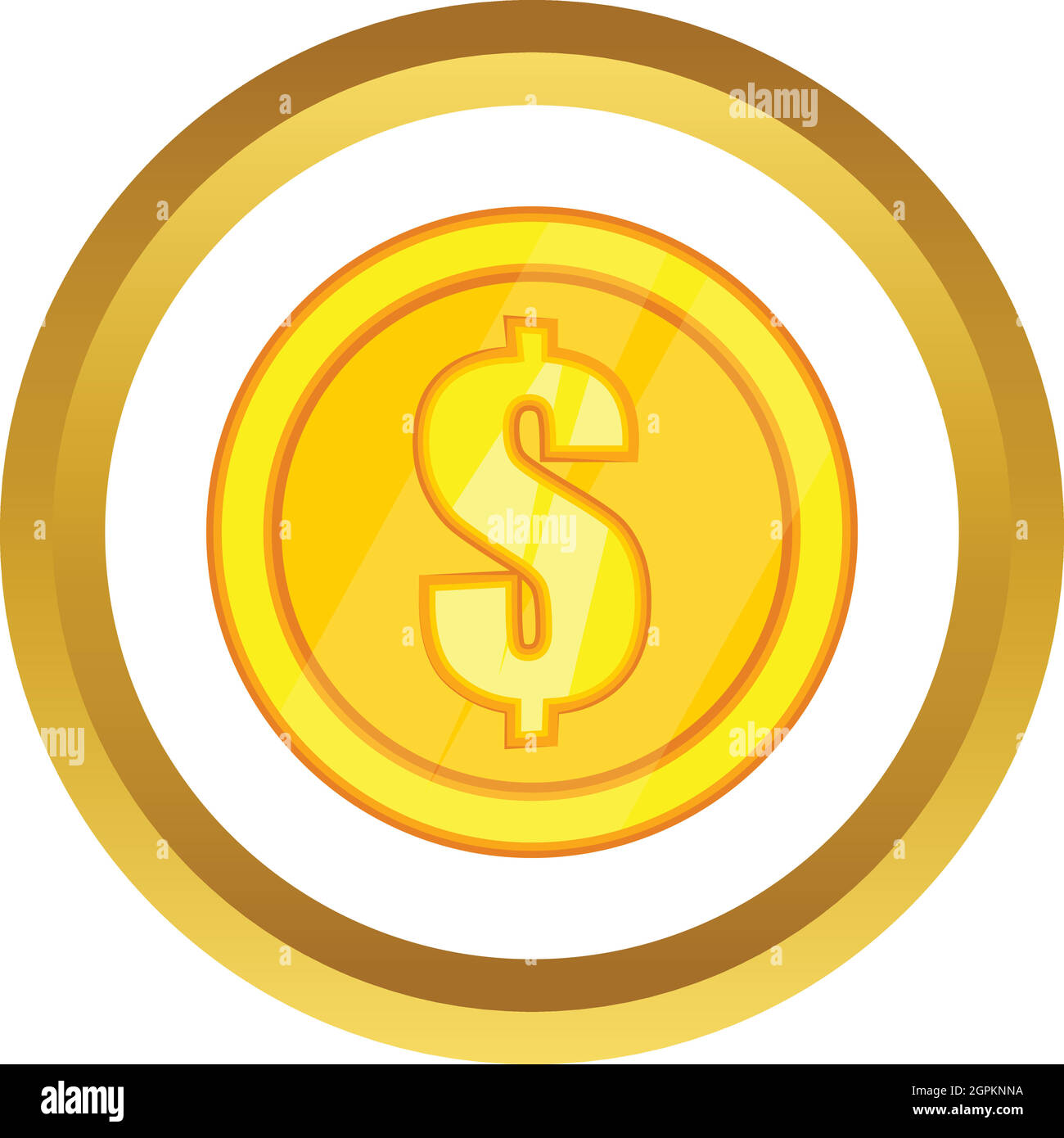 One gold coin vector icon Stock Vector Image & Art - Alamy