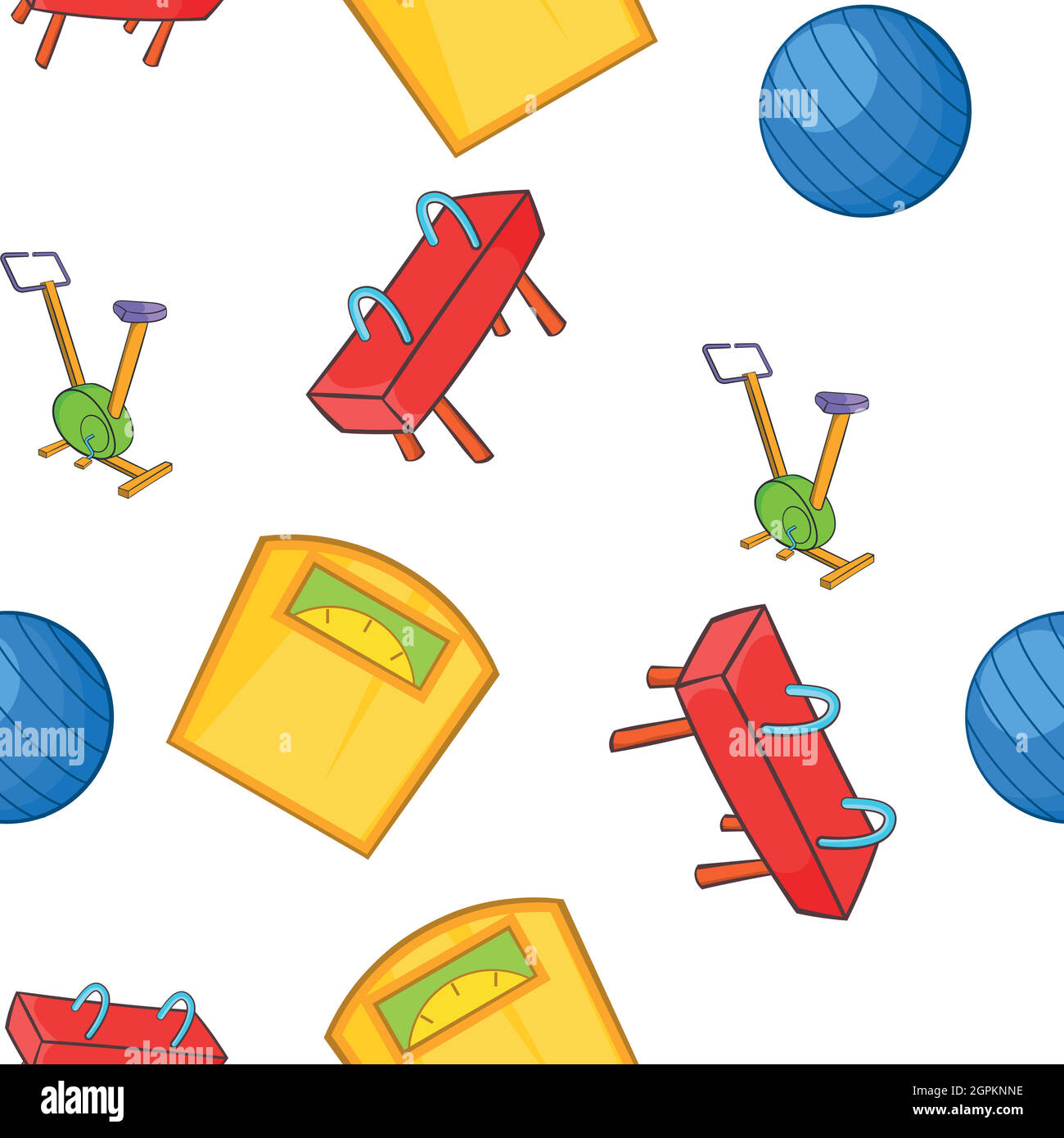 Exercise in gym pattern, cartoon style Stock Vector Image & Art - Alamy