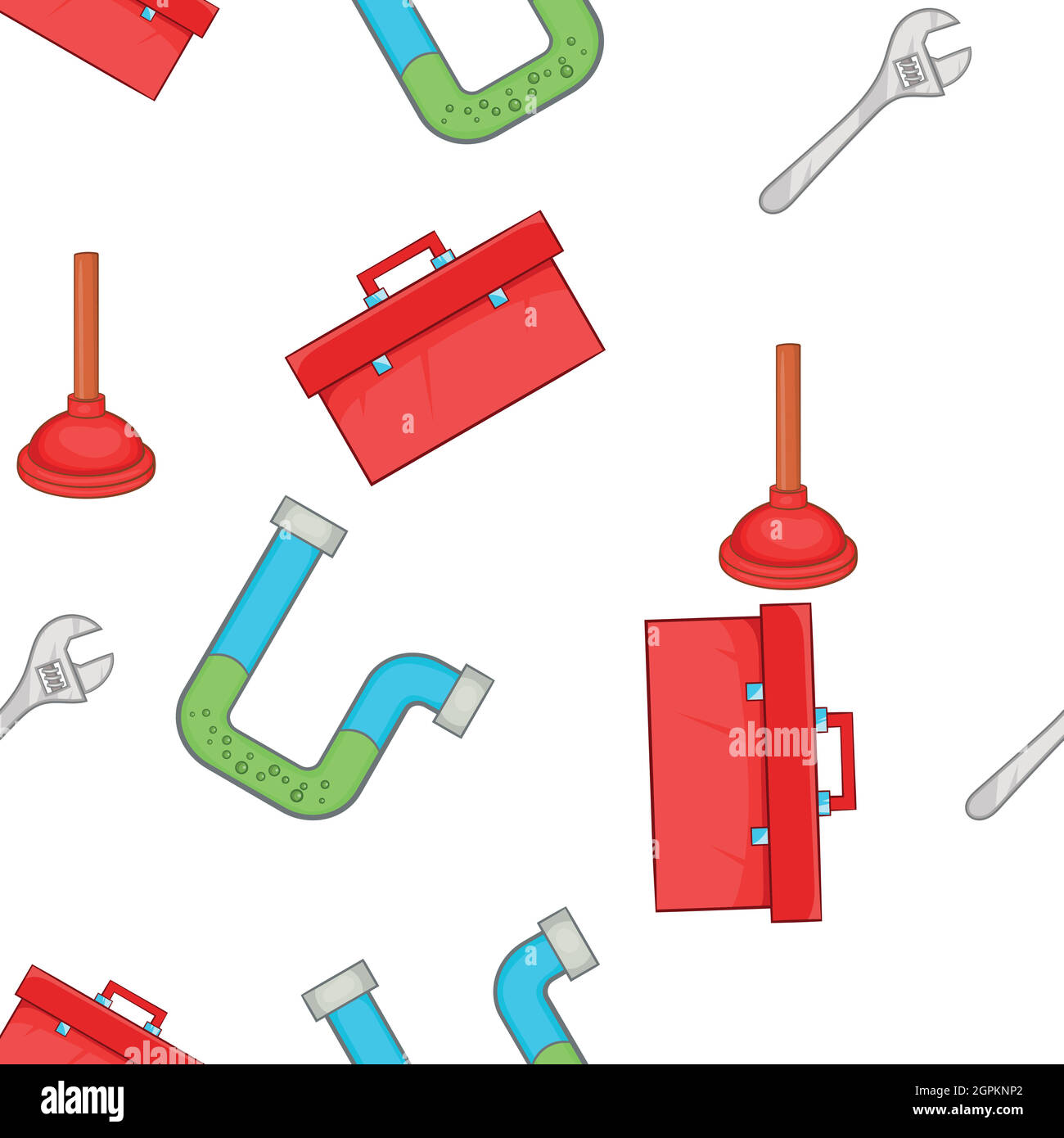 Toilet pattern, cartoon style Stock Vector