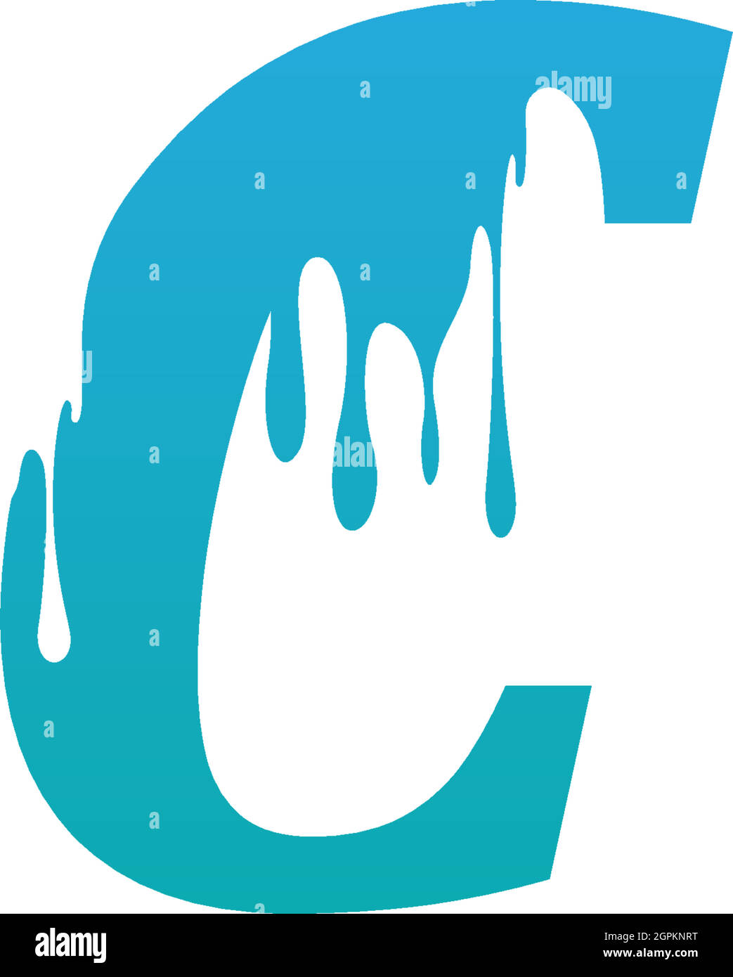 Melting Letter C icon logo design template Stock Vector