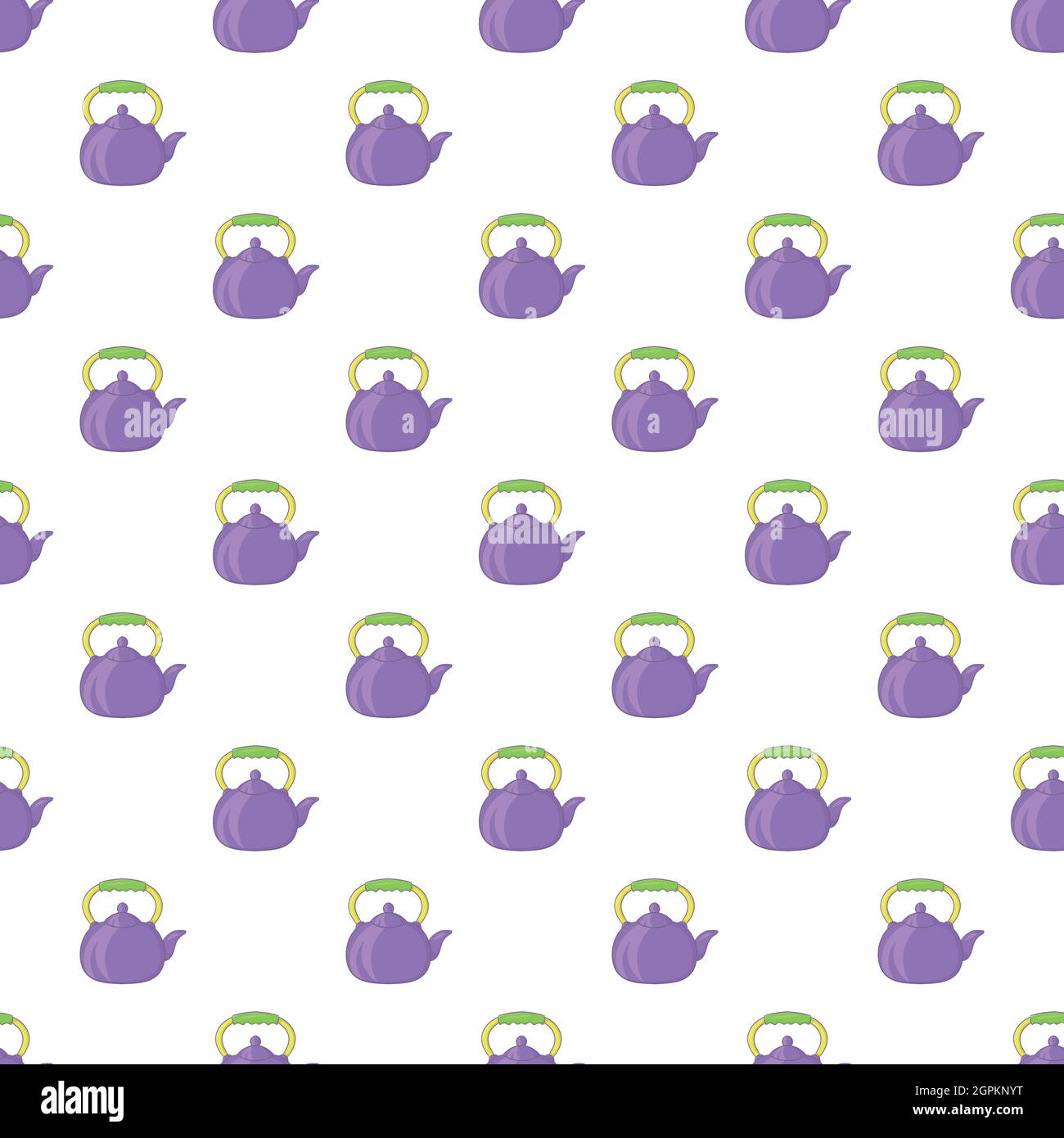 Kettle pattern, cartoon style Stock Vector