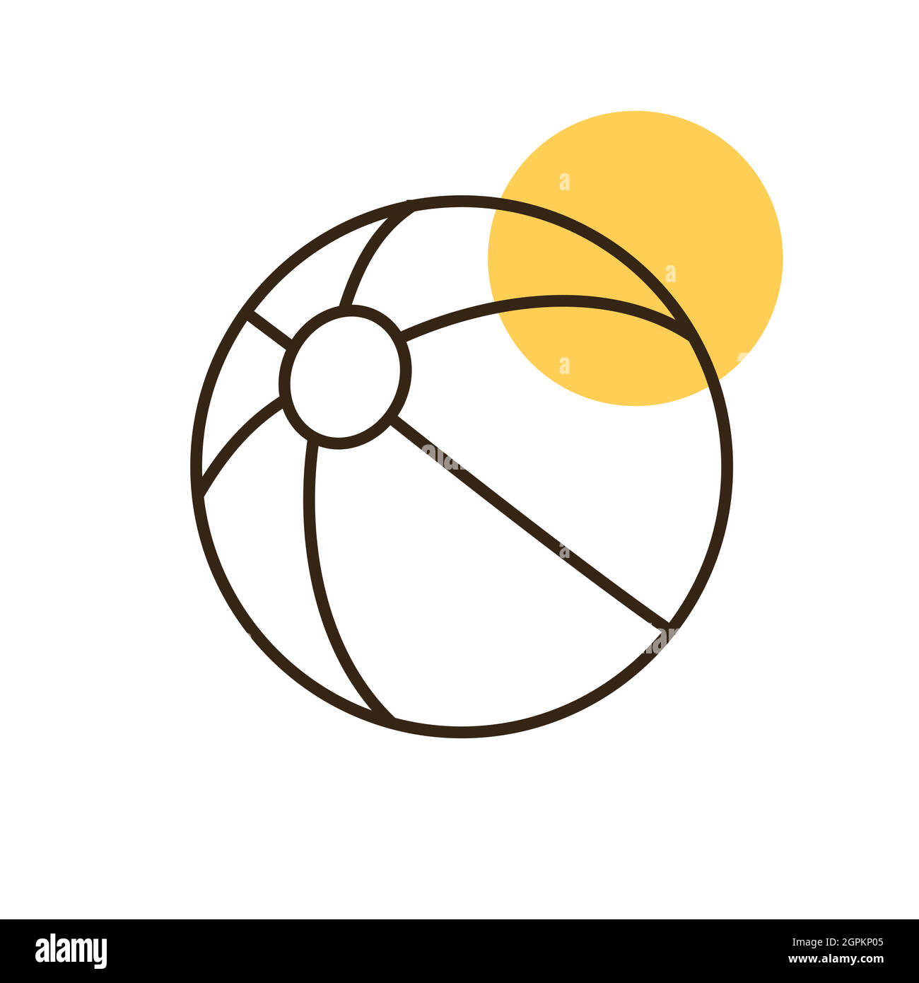 Beach Ball flat vector icon design isolated Stock Vector