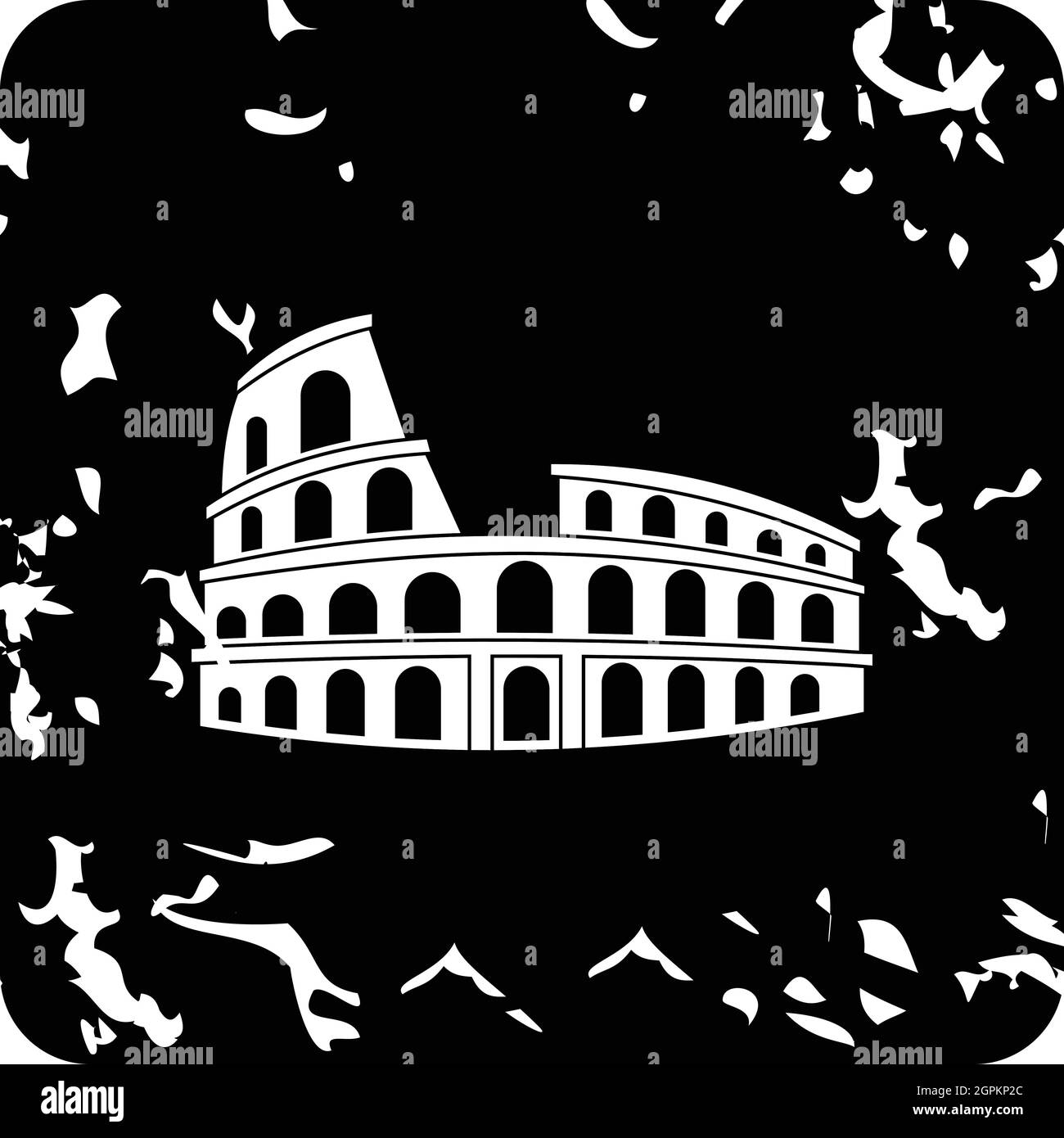 Roman Colosseum icon, grunge style Stock Vector Image & Art - Alamy