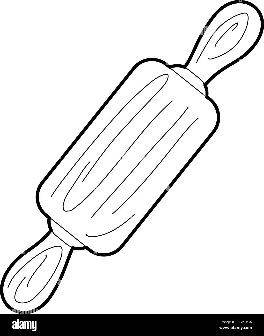 Rolling pin icon, outline style Stock Vector
