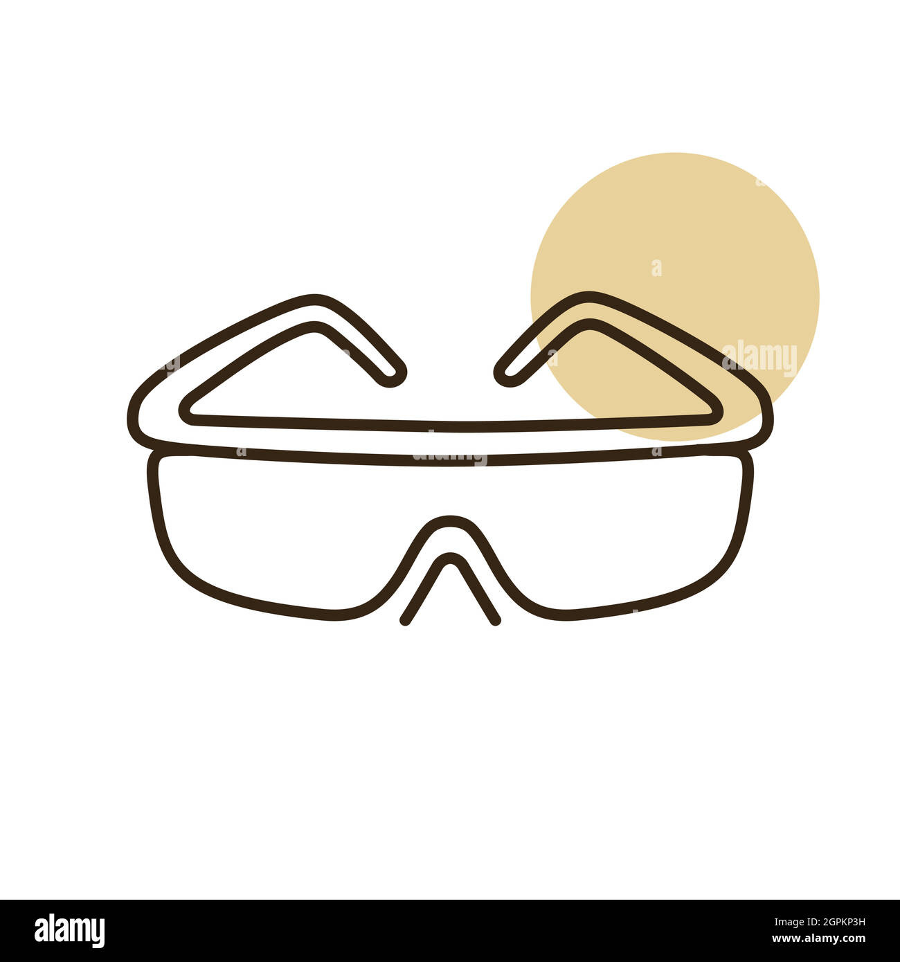 Safety goggles vector flat icon. Construction, repair Stock Vector