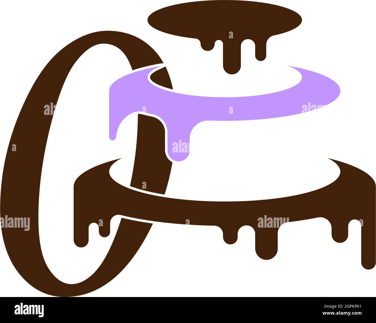 Number zero icon with wedding cake  design template vector Stock Vector
