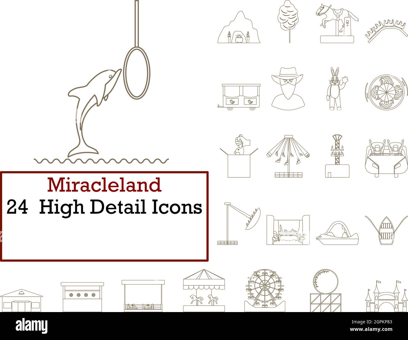 Miracleland Icon Set Stock Vector