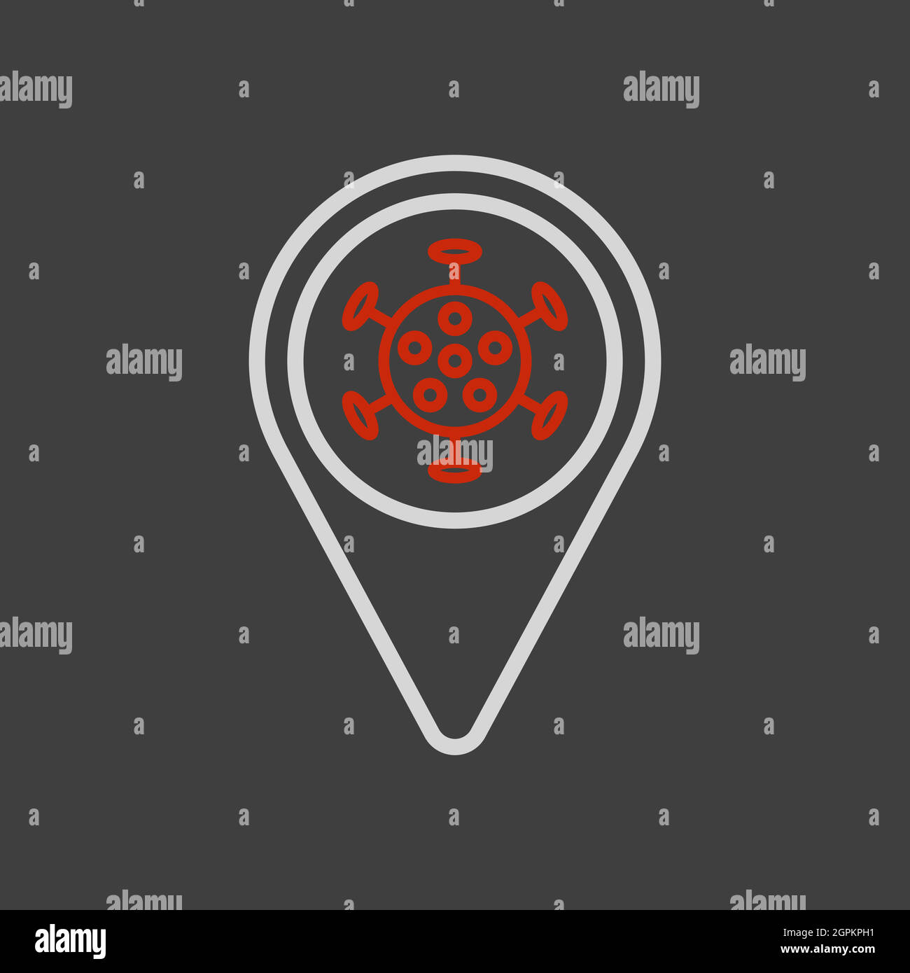 Map pointer, pin map and corona virus vector icon Stock Vector