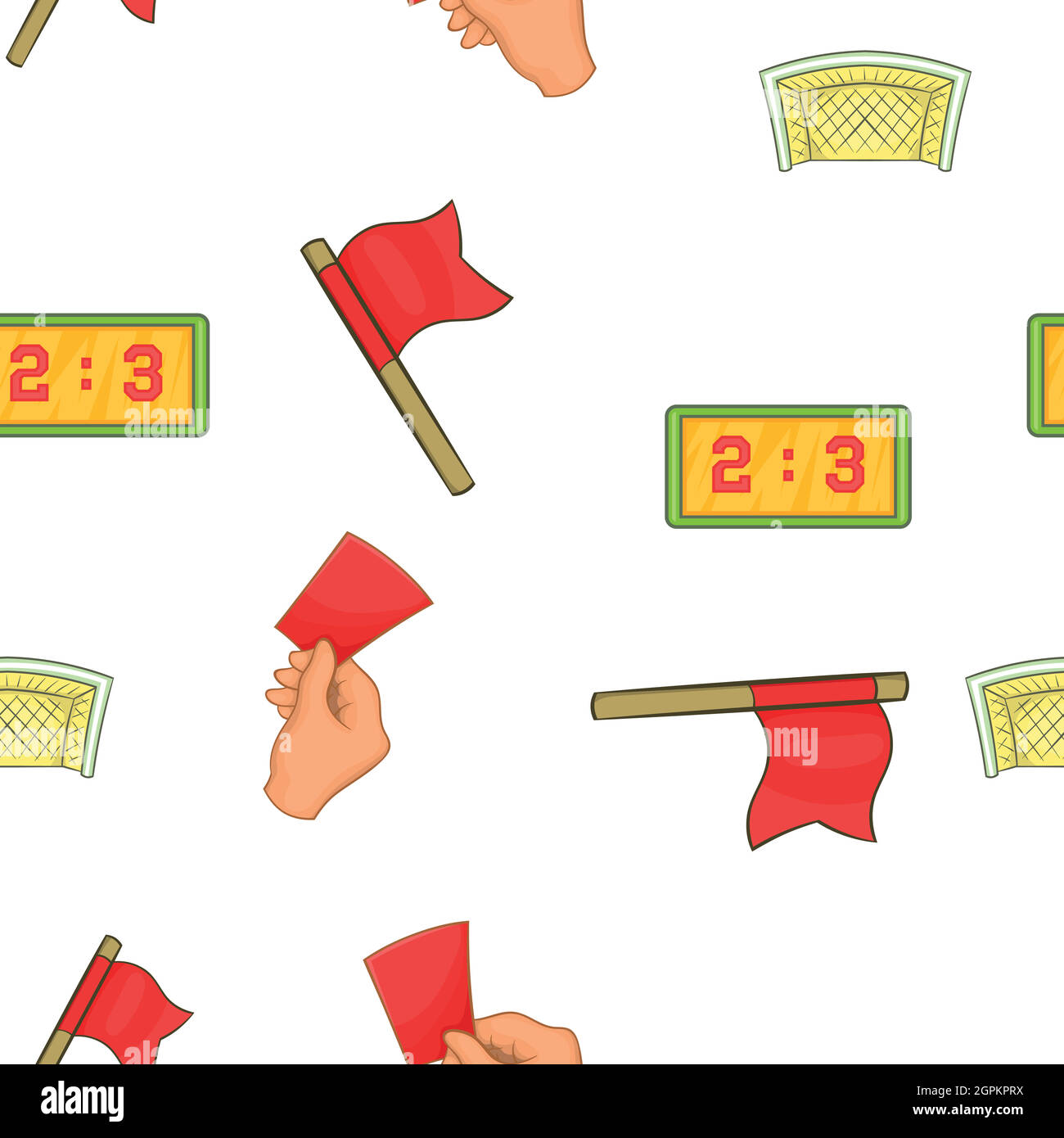 Soccer or football equipment pattern cartoon style Stock Vector Image