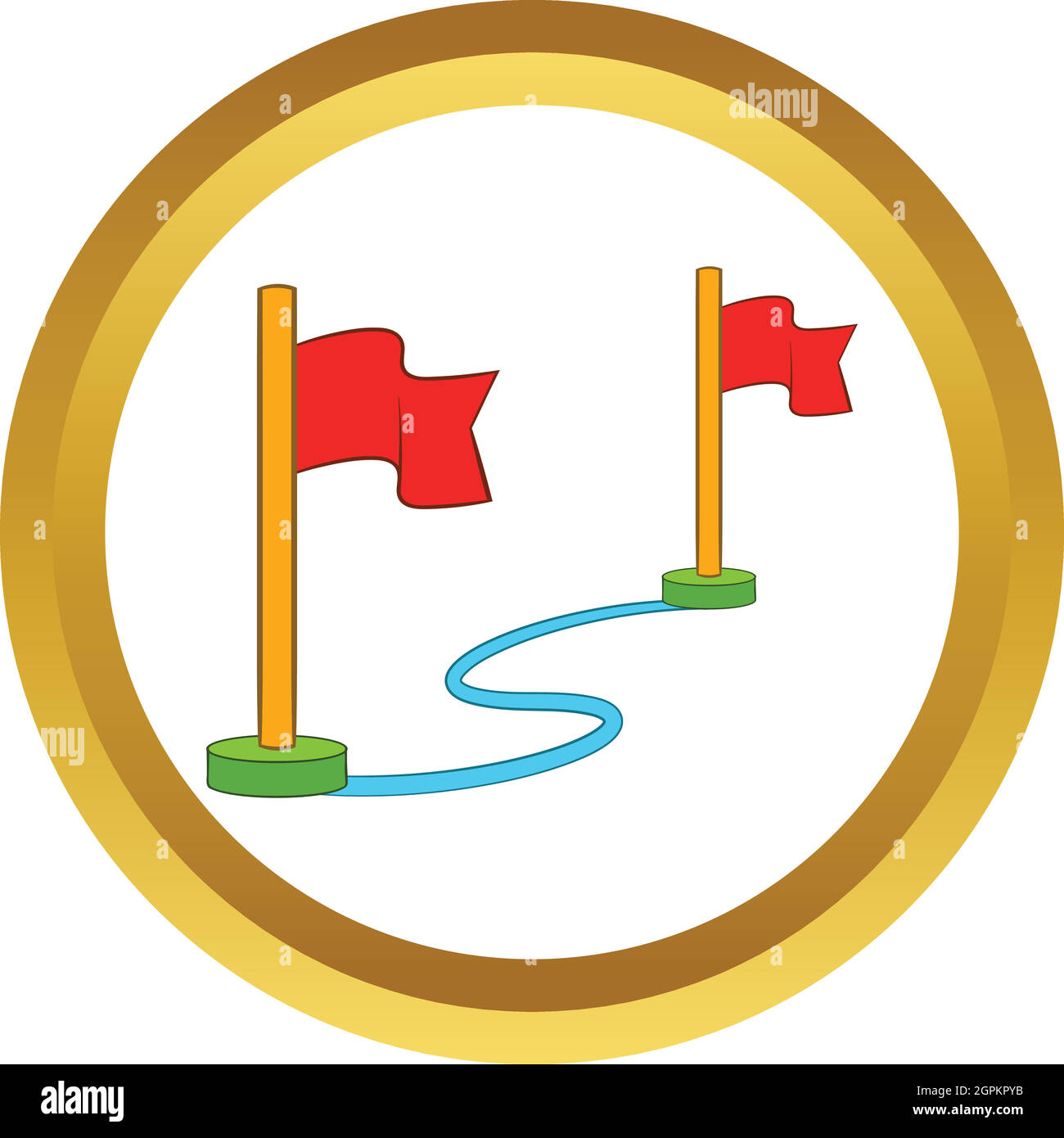 Route with a locator flags vector icon Stock Vector