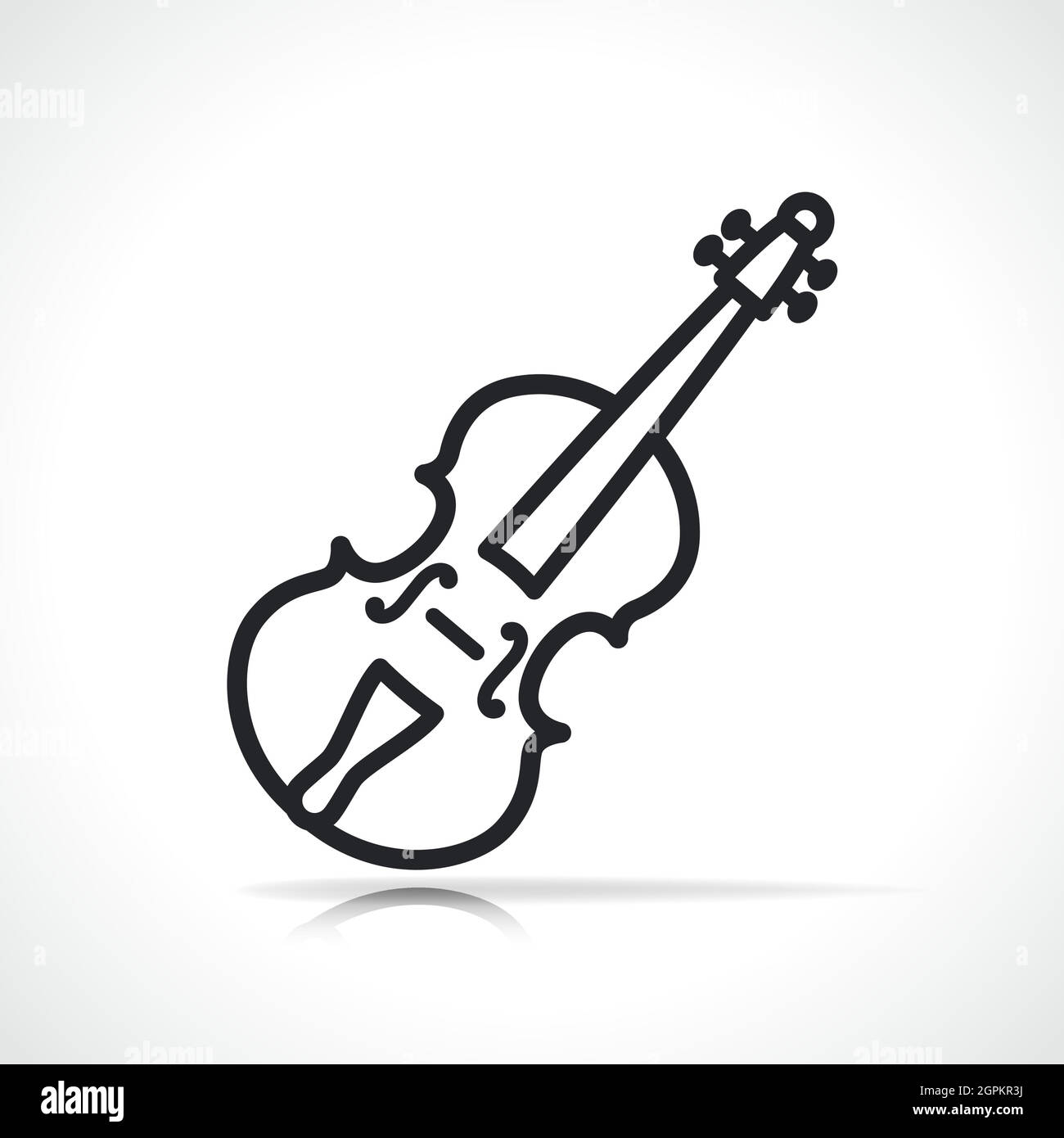 Vector violin line icon design Stock Vector