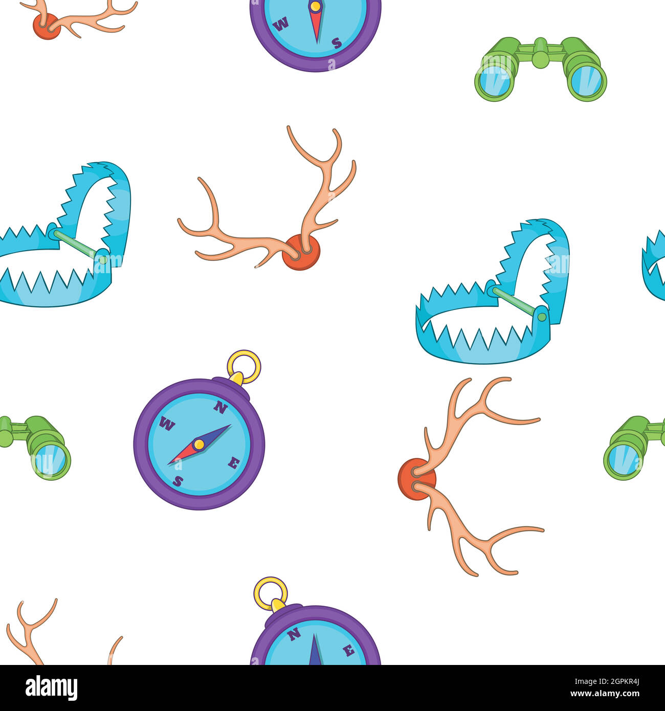 Hunting pattern, cartoon style Stock Vector