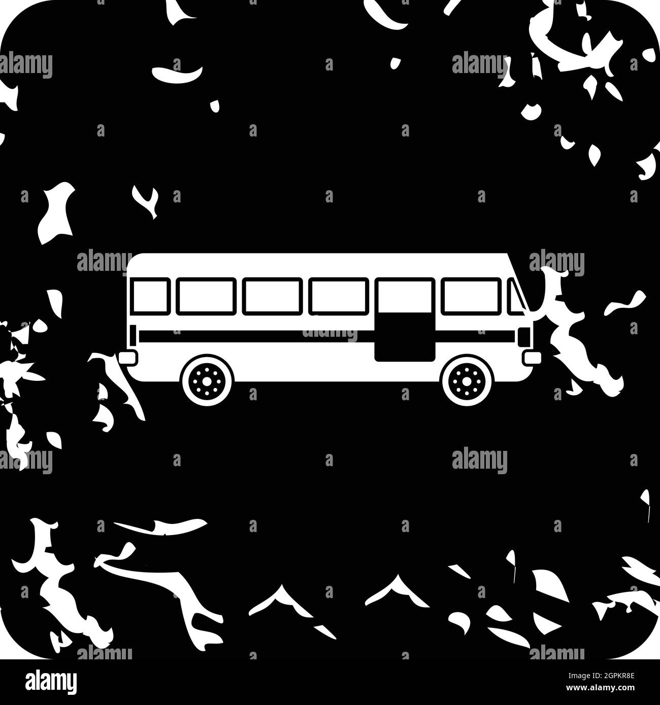 Bus icon, grunge style Stock Vector