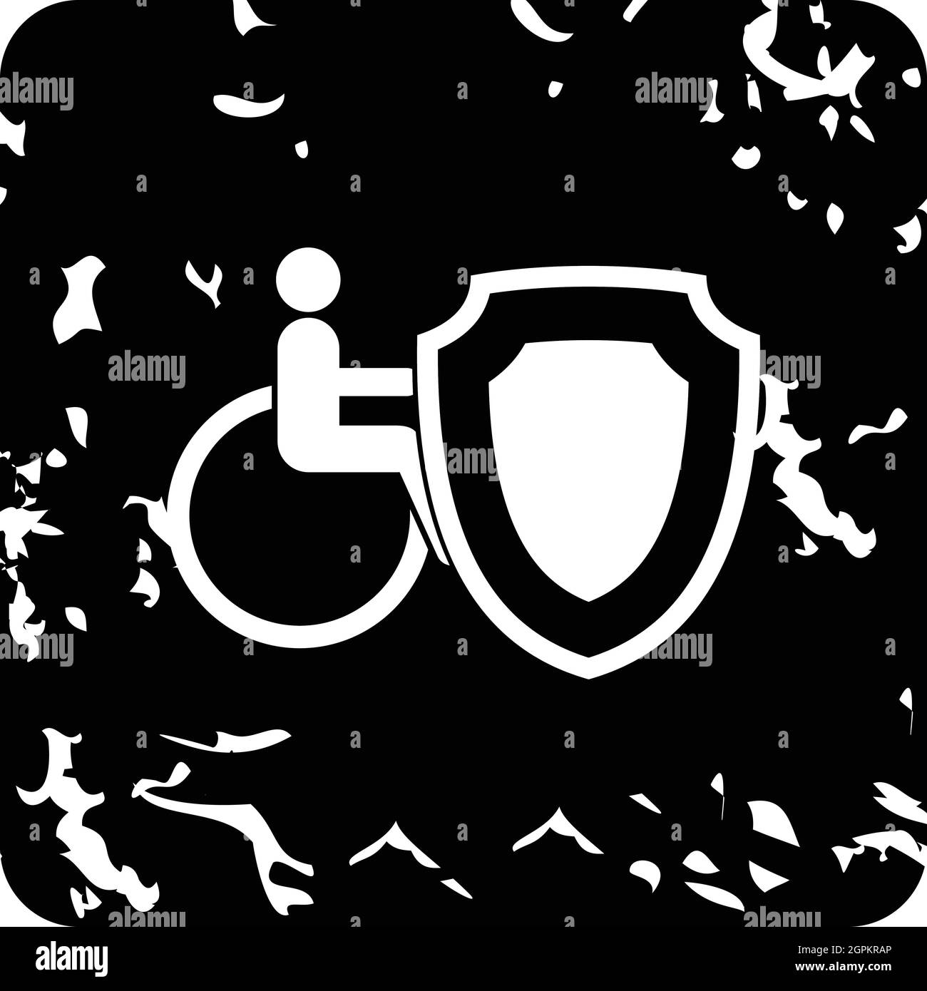 Insurance disabled concept icon, grunge style Stock Vector