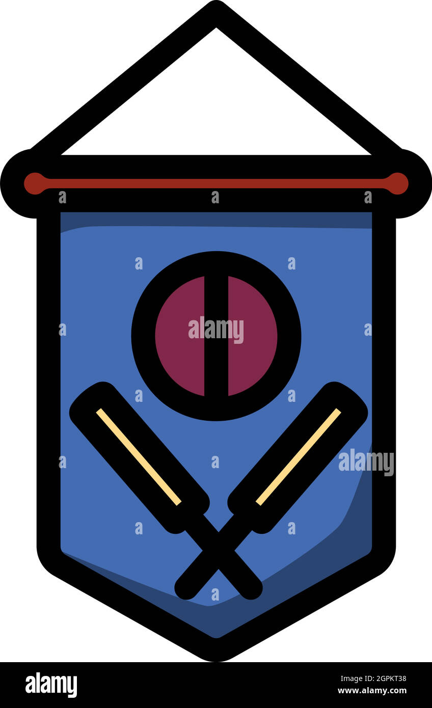 Cricket Shield Emblem Icon Stock Vector