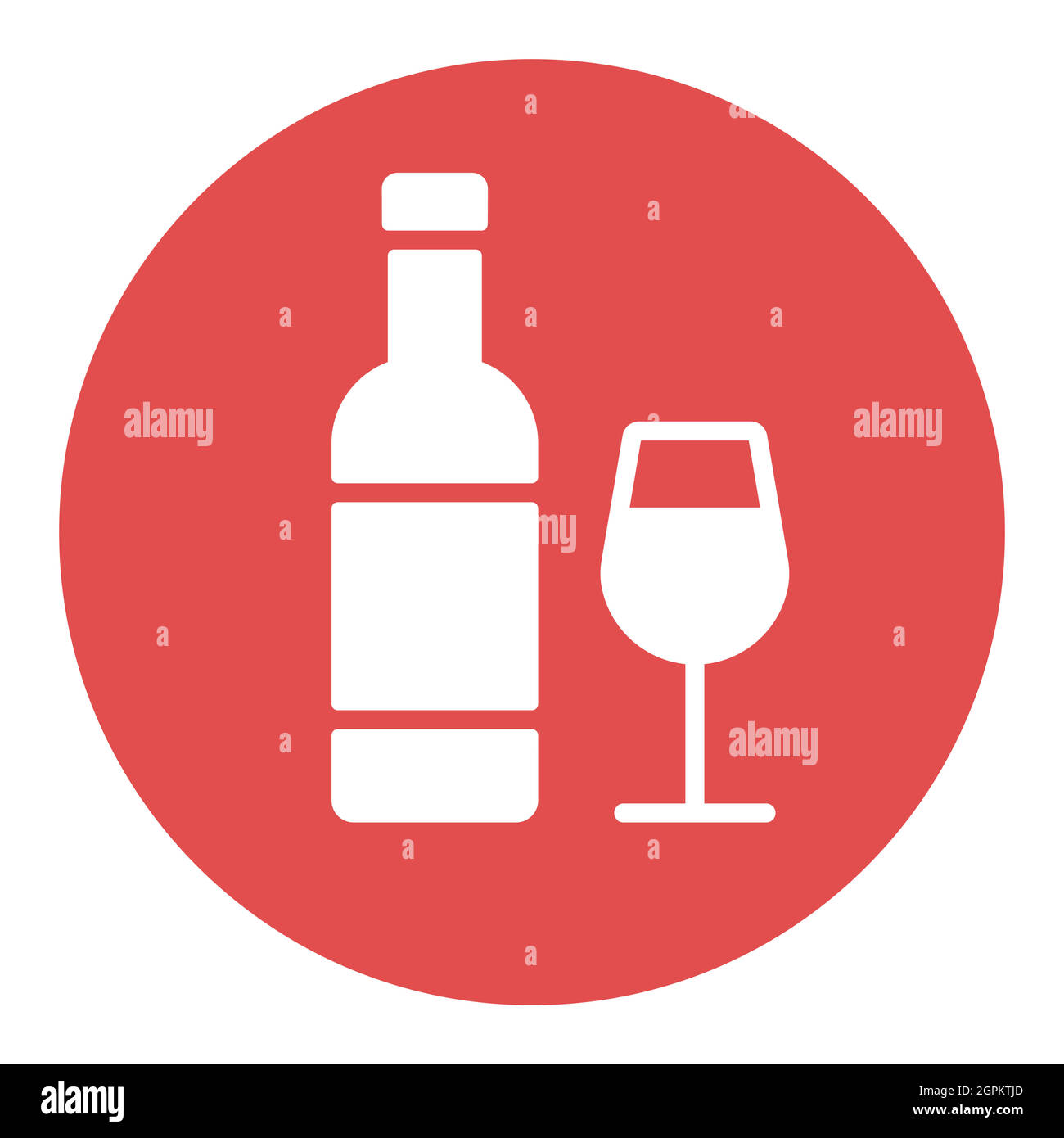 Wine bottle and glasses vector white glyph icon Stock Vector