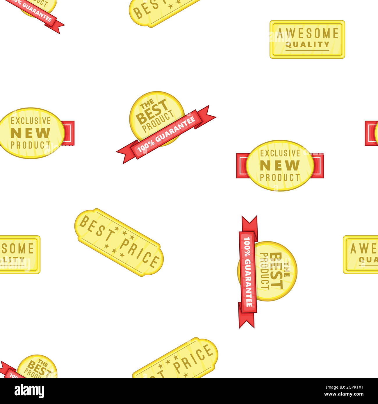 Premium quality emblems pattern, cartoon style Stock Vector