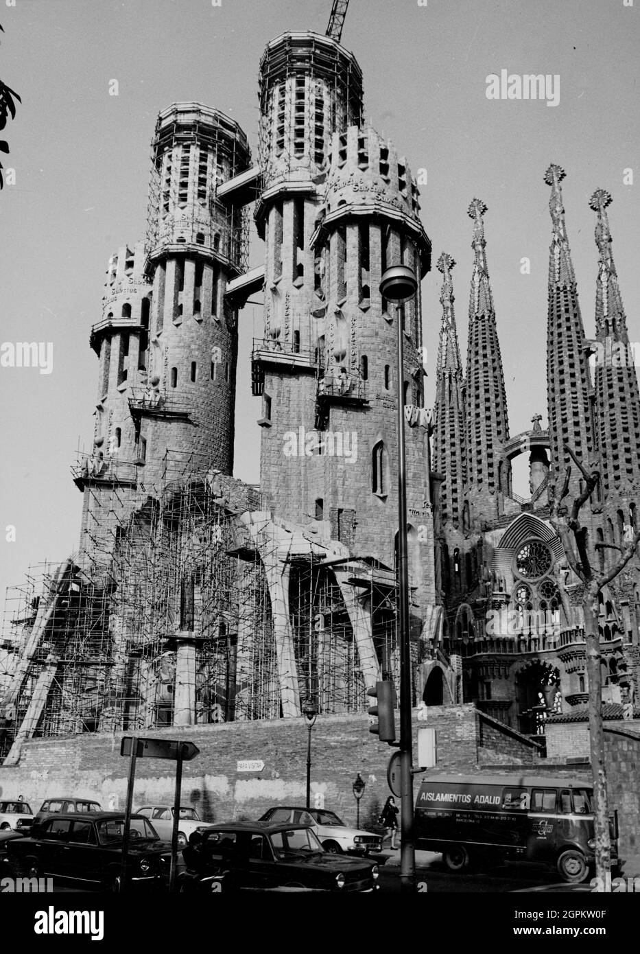 Sagrada Familia (Passion Façade under construction), 1973. Author ...