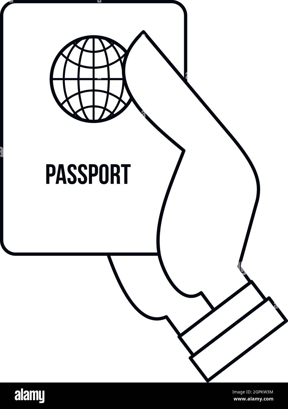 Passport icon, outline style Stock Vector