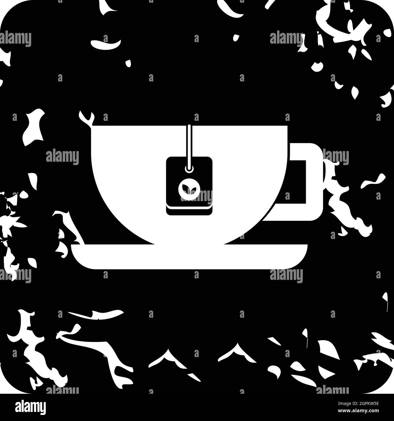Tea cup icon, grunge style Stock Vector