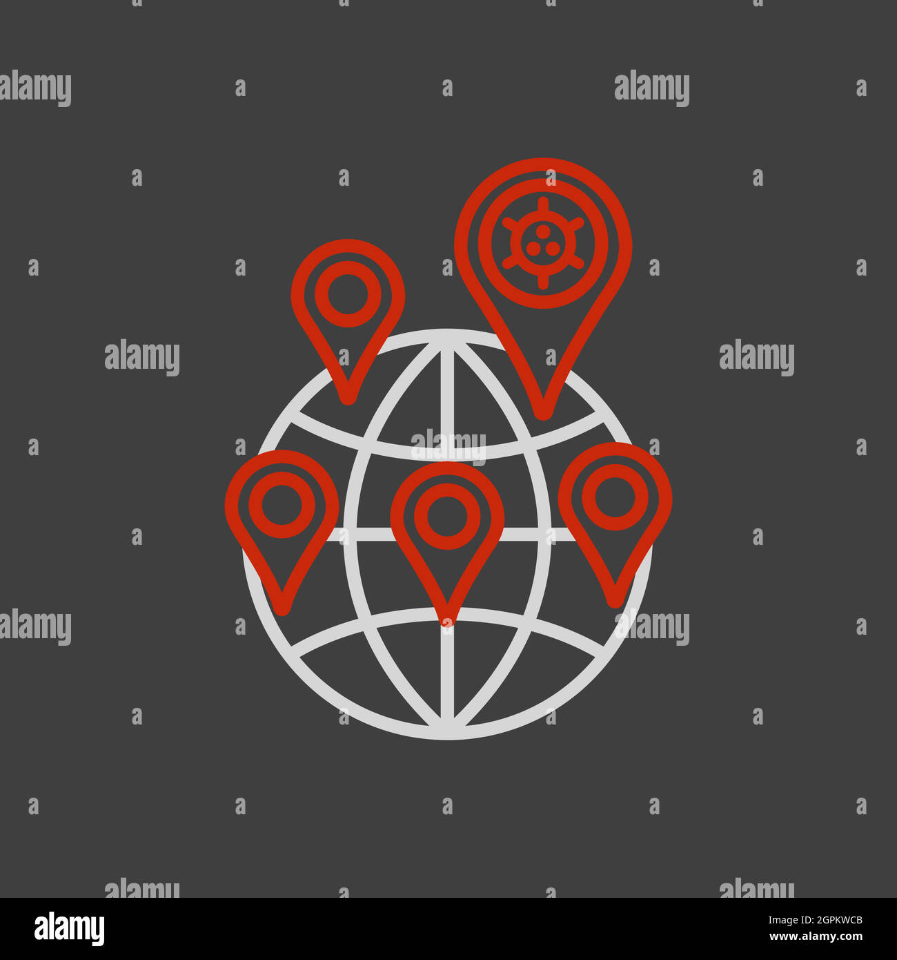 Planet Earth globe with coronavirus vector icon Stock Vector