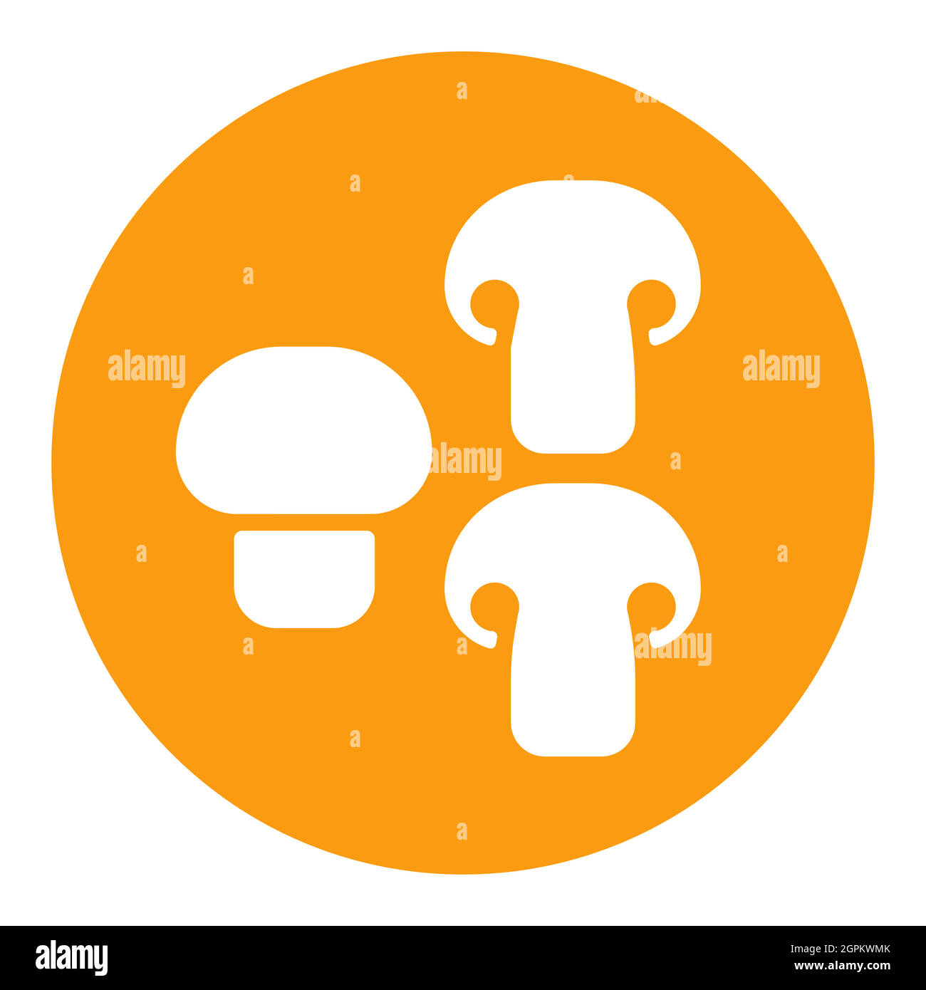 Mushroom vector white glyph icon. Vegetable symbol Stock Vector