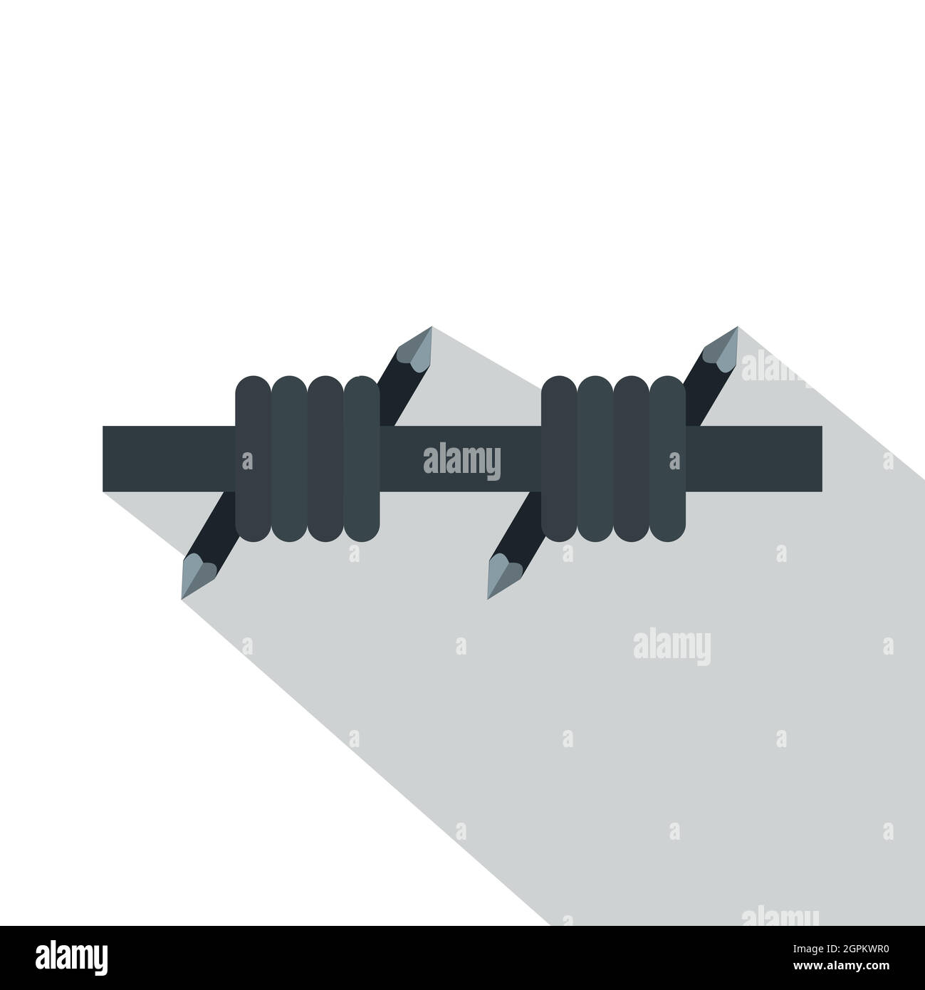 Spike barbed wire fence Stock Vector Images - Alamy