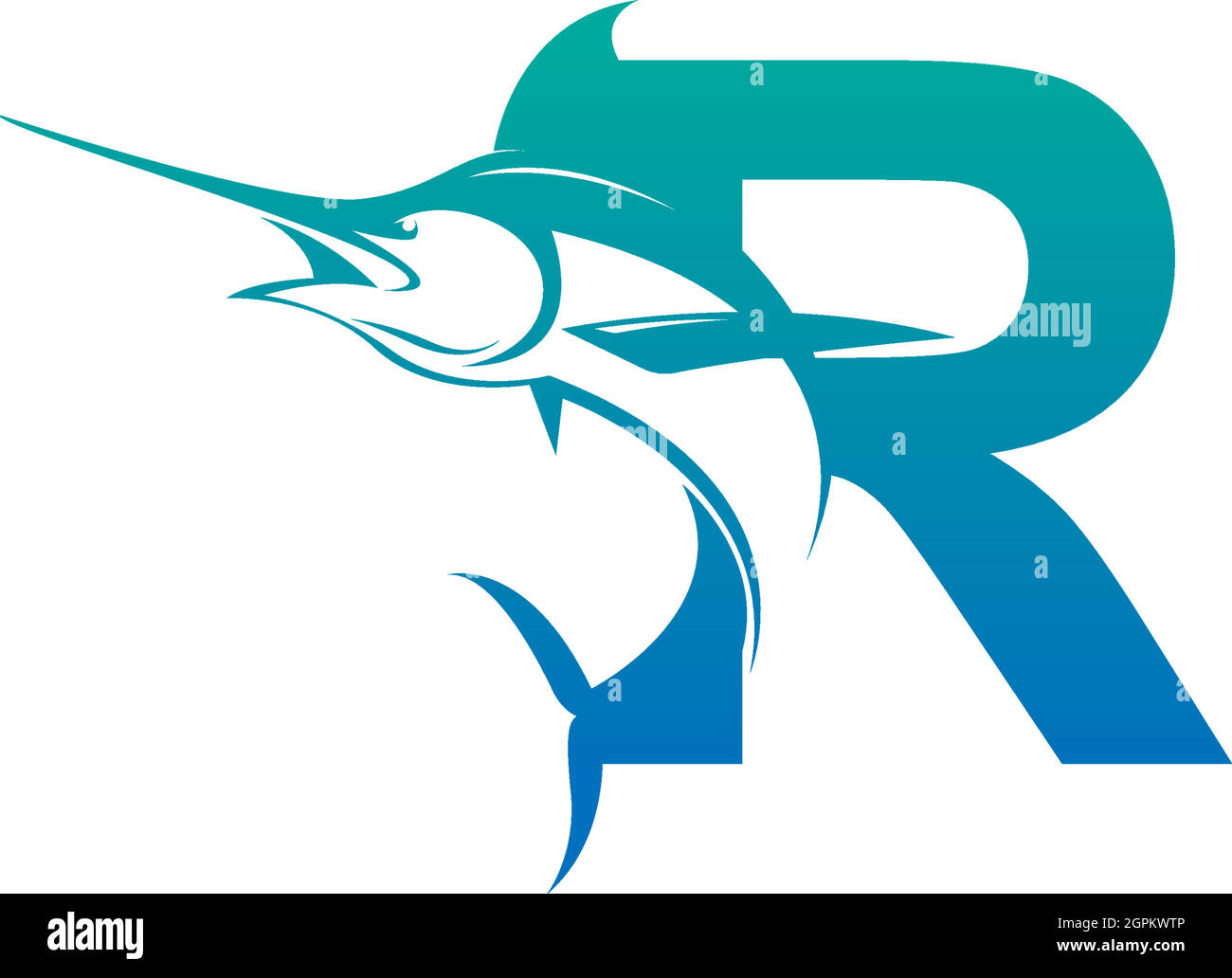 Letter R logo icon with fish design symbol template Stock Vector Image ...