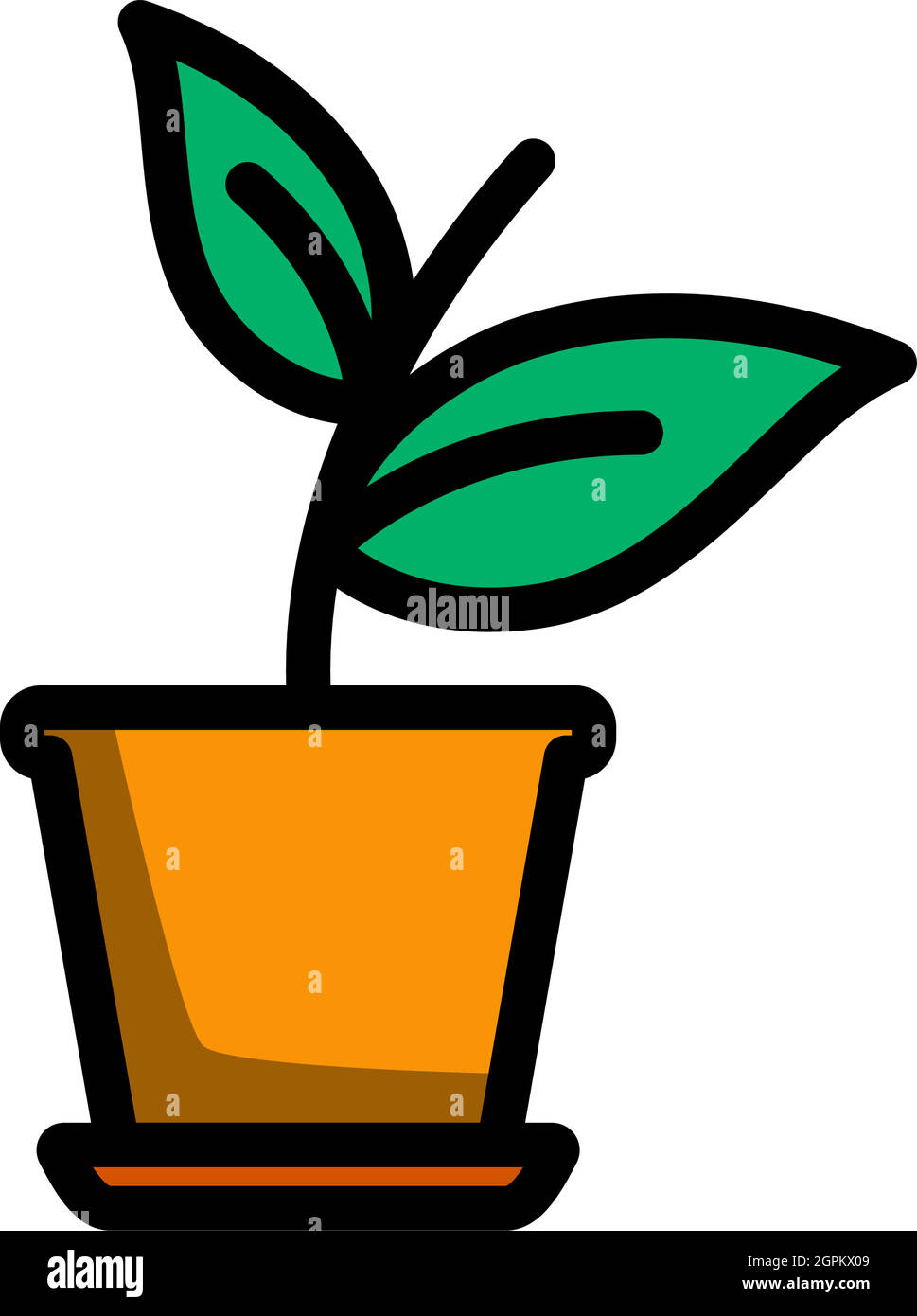 Plant In Flower Pot Icon Stock Vector