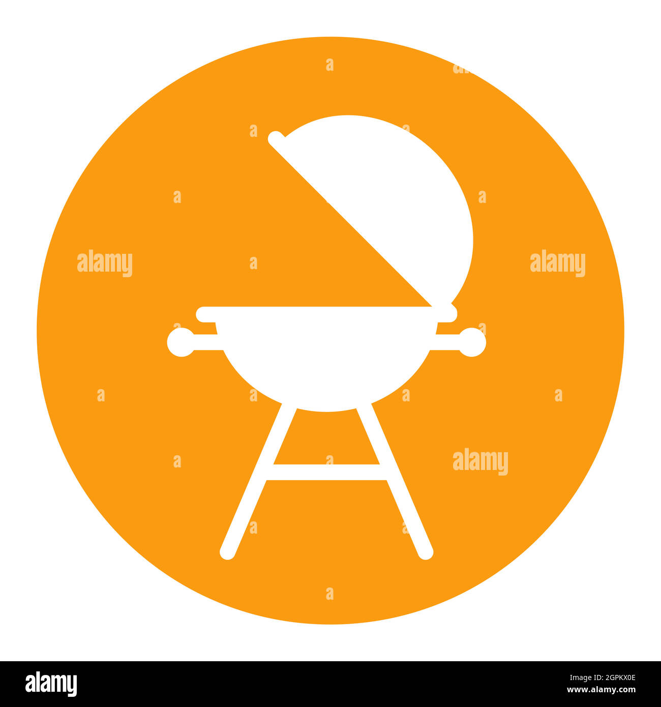 Grill barbeque cookout vector white glyph icon Stock Vector