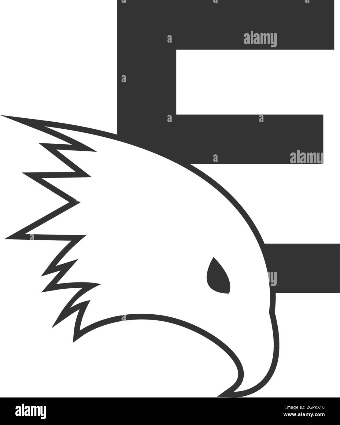 Letter E logo icon with falcon head design symbol template Stock Vector ...