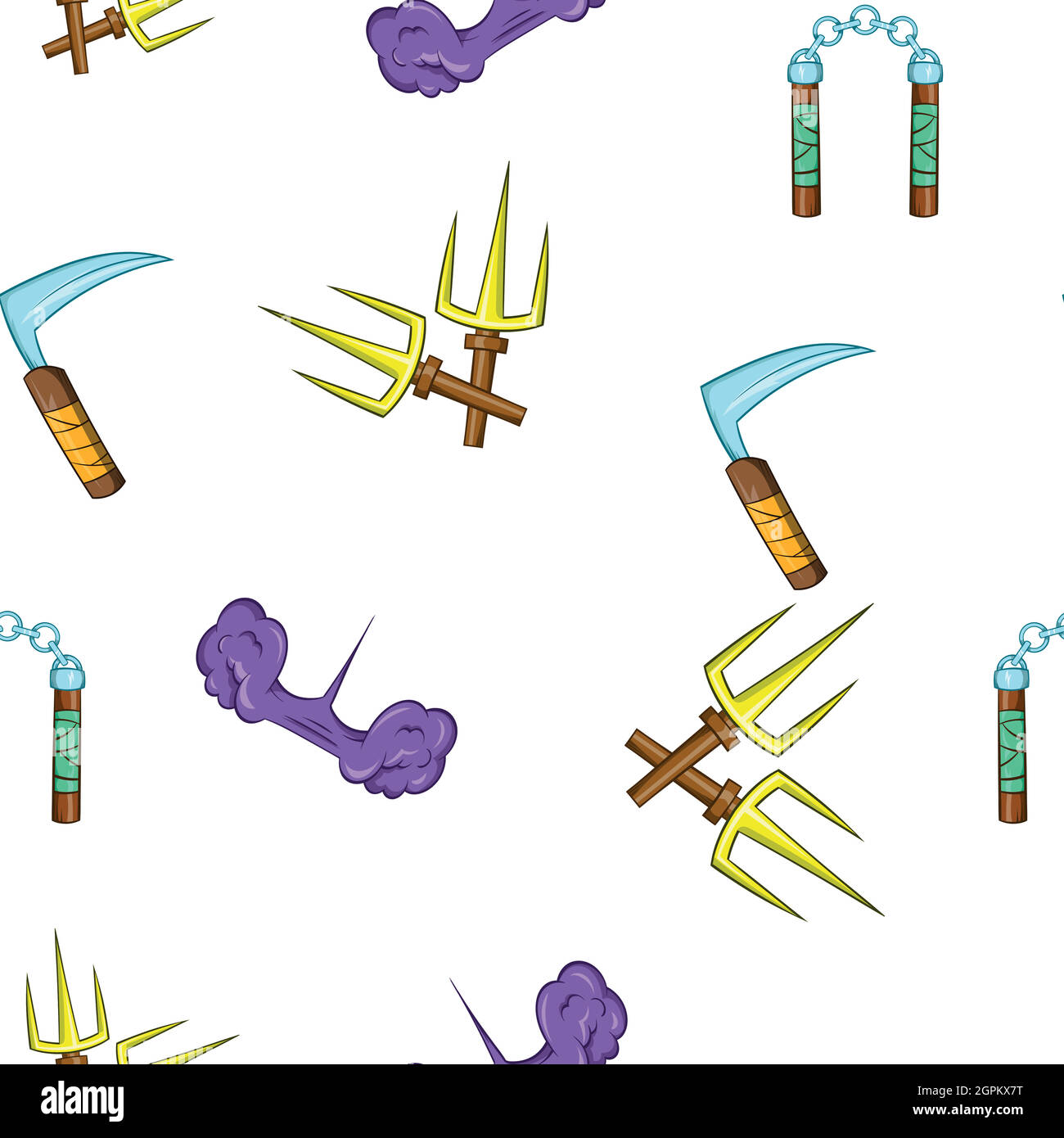 Killer pattern, cartoon style Stock Vector