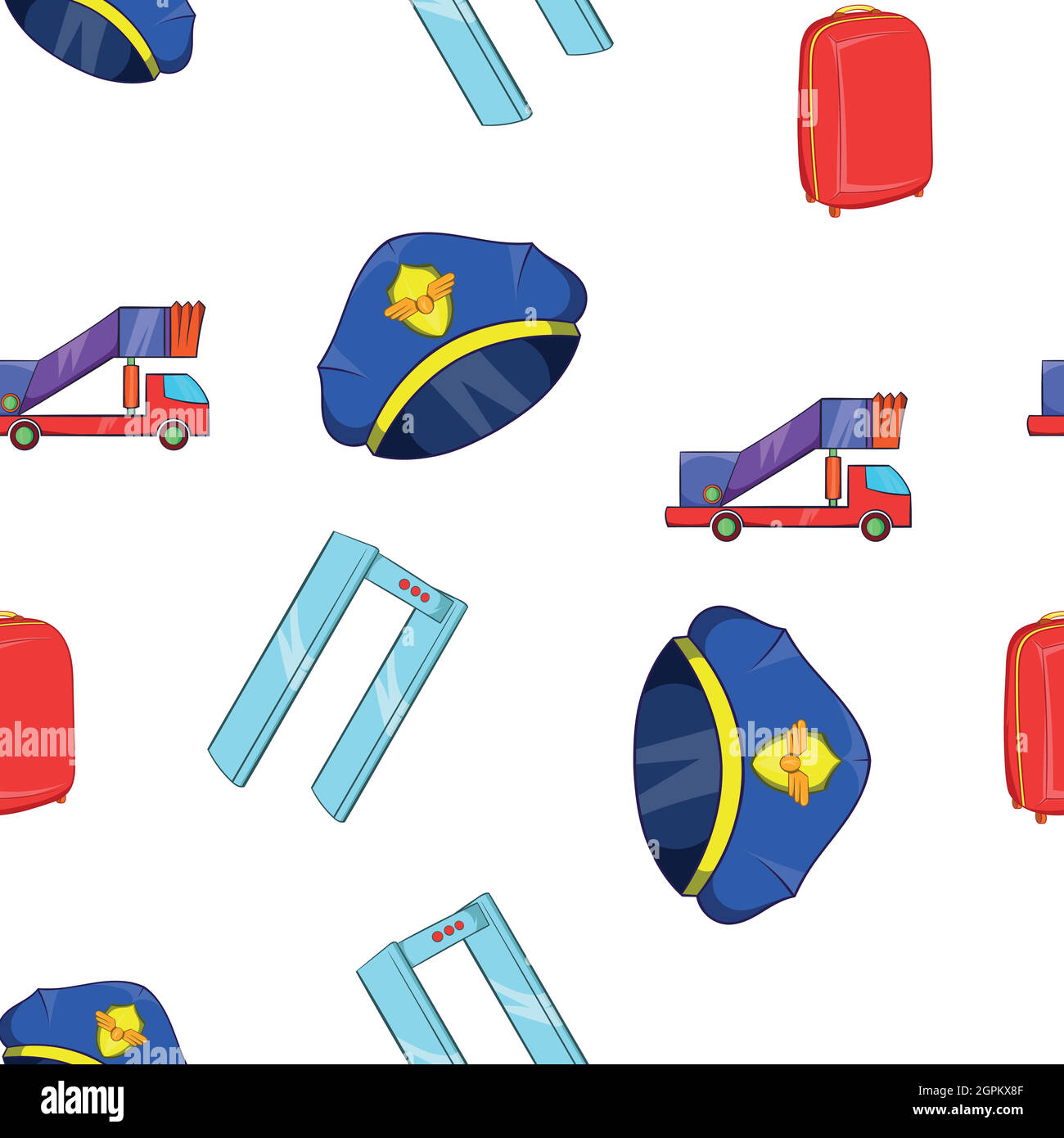 Check at airport pattern, cartoon style Stock Vector